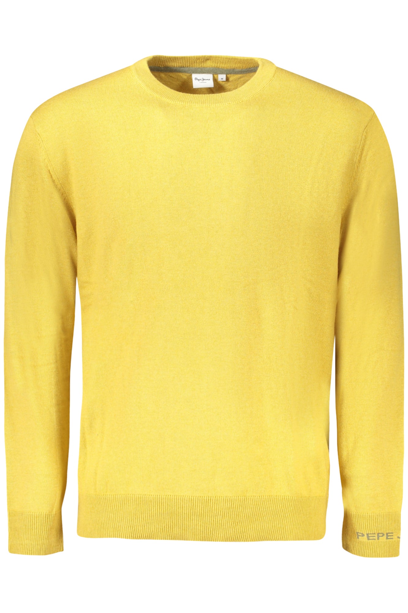 PM7000013ANDRE CREW NECK_GI088 – Gelber Herrenpullover mit Rundhalsausschnitt und Stickerei – Größe: S, M, L, XL, 2XL – Farbe: Giallo