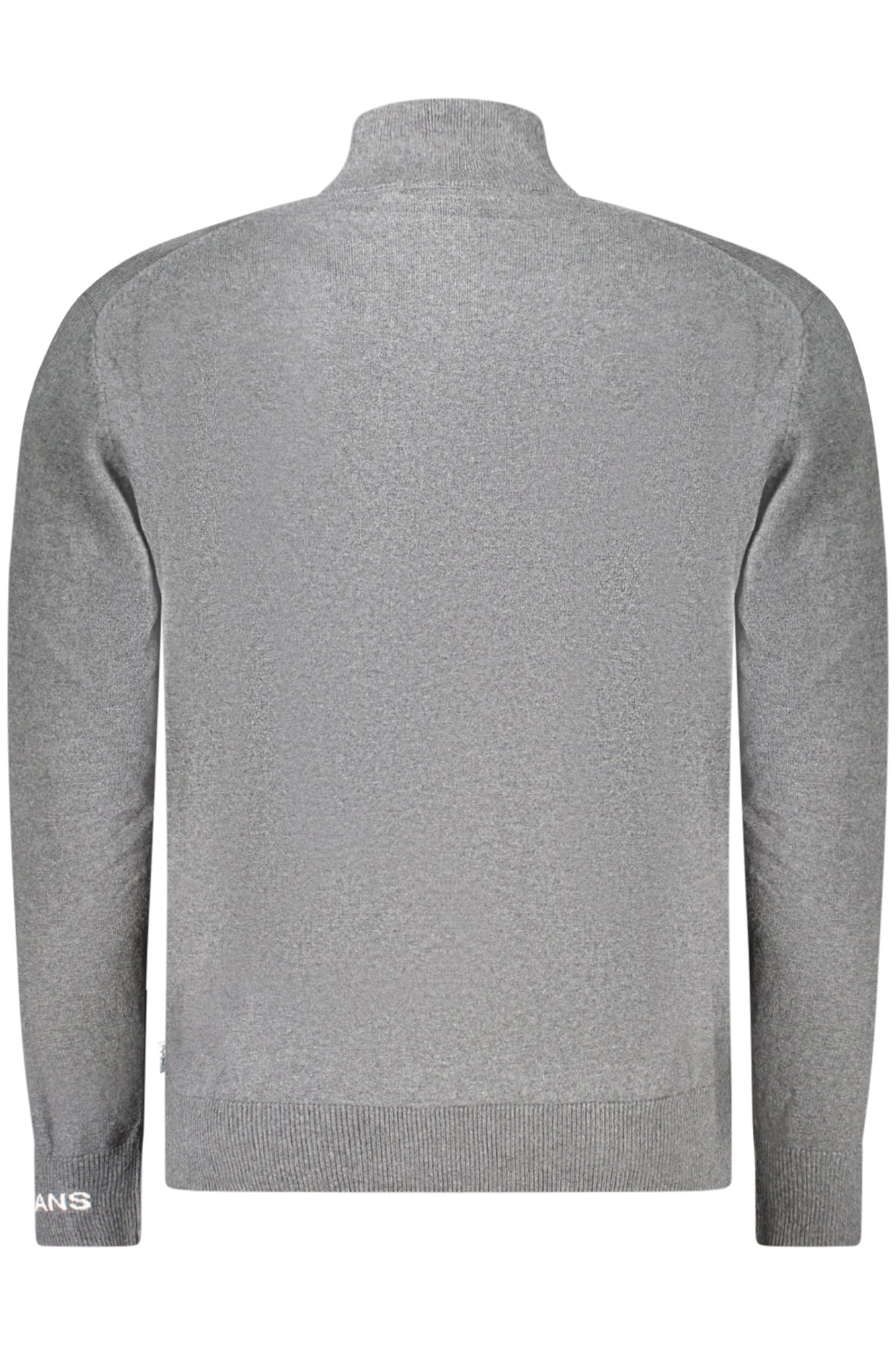PM7000012ANDRE MOCK IPPER_GR963 – Grauer Herrenpullover mit Stickerei und halbem Reißverschluss – Größe: S, M, L, XL, 2XL – Farbe: Grigio