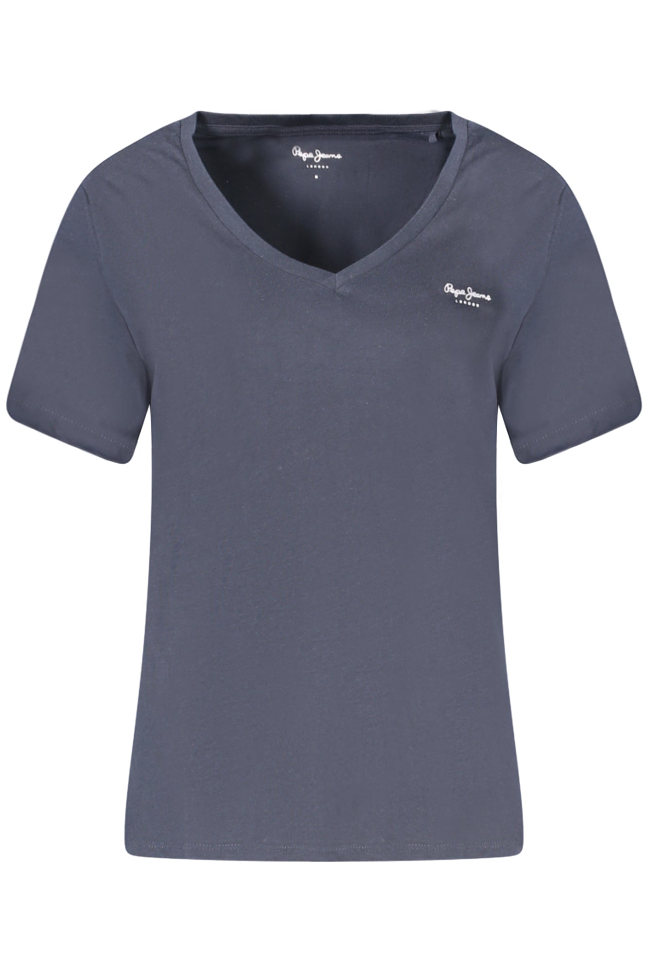 PL506051MACYVNECK_BL594 – Damen Kurzarm T-Shirt Blau mit V-Ausschnitt aus Bio-Baumwolle – Größe: XS, S, M, L, XL – Farbe: Blu