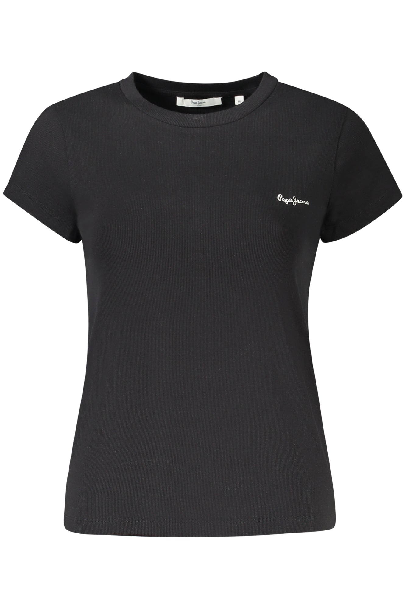PL506037_NE999 – Damen Kurzarm-T-Shirt Schwarz mit Stickerei aus Bio-Baumwolle – Größe: XS, S, M, L, XL – Farbe: Nero