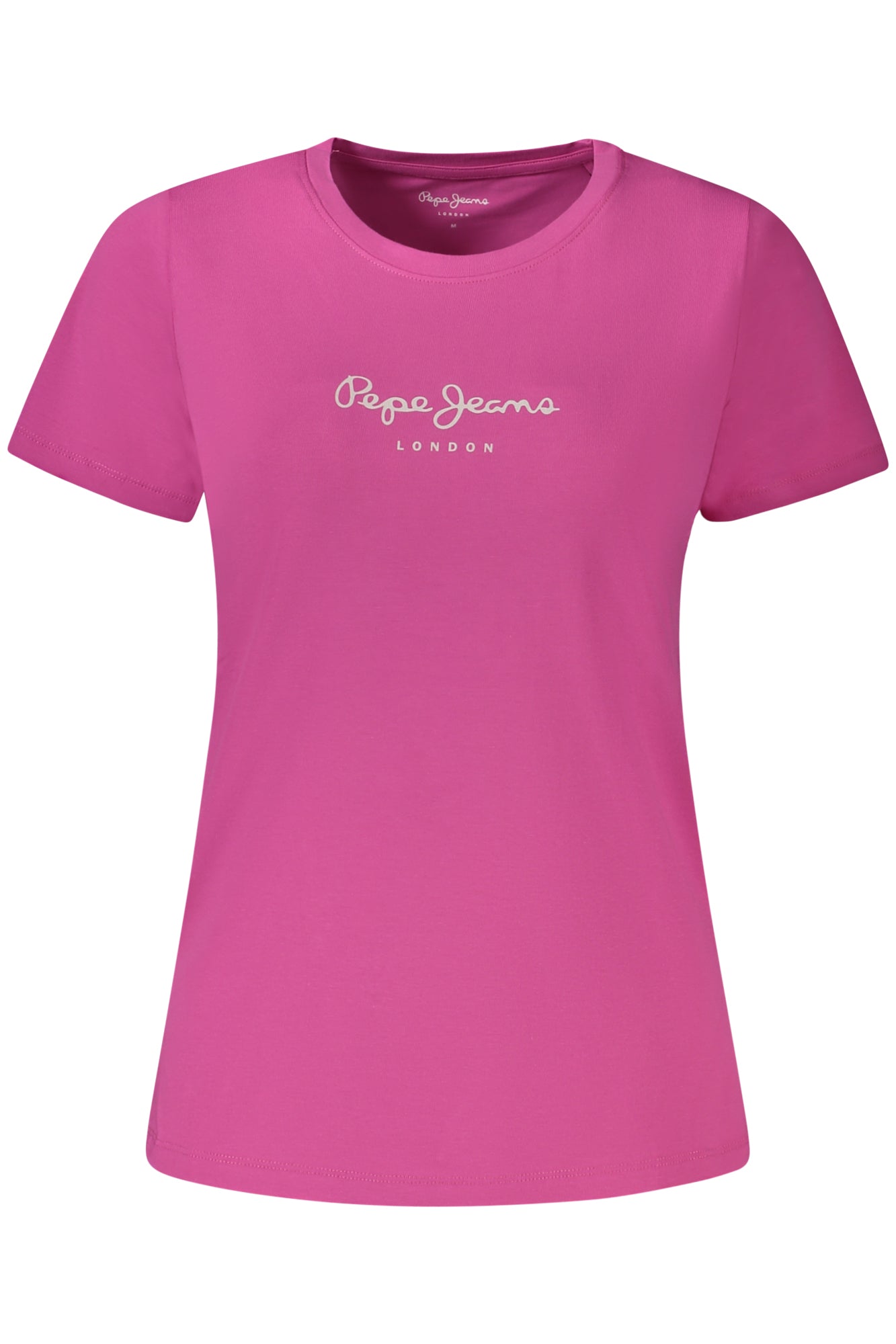 PL505202NEWVIRGINIA_RS378 – Damen Rosa T-Shirt mit Rundhals & Druck - Nachhaltige Baumwolle – Größe: XS, S, M, L, XL – Farbe: Rosa