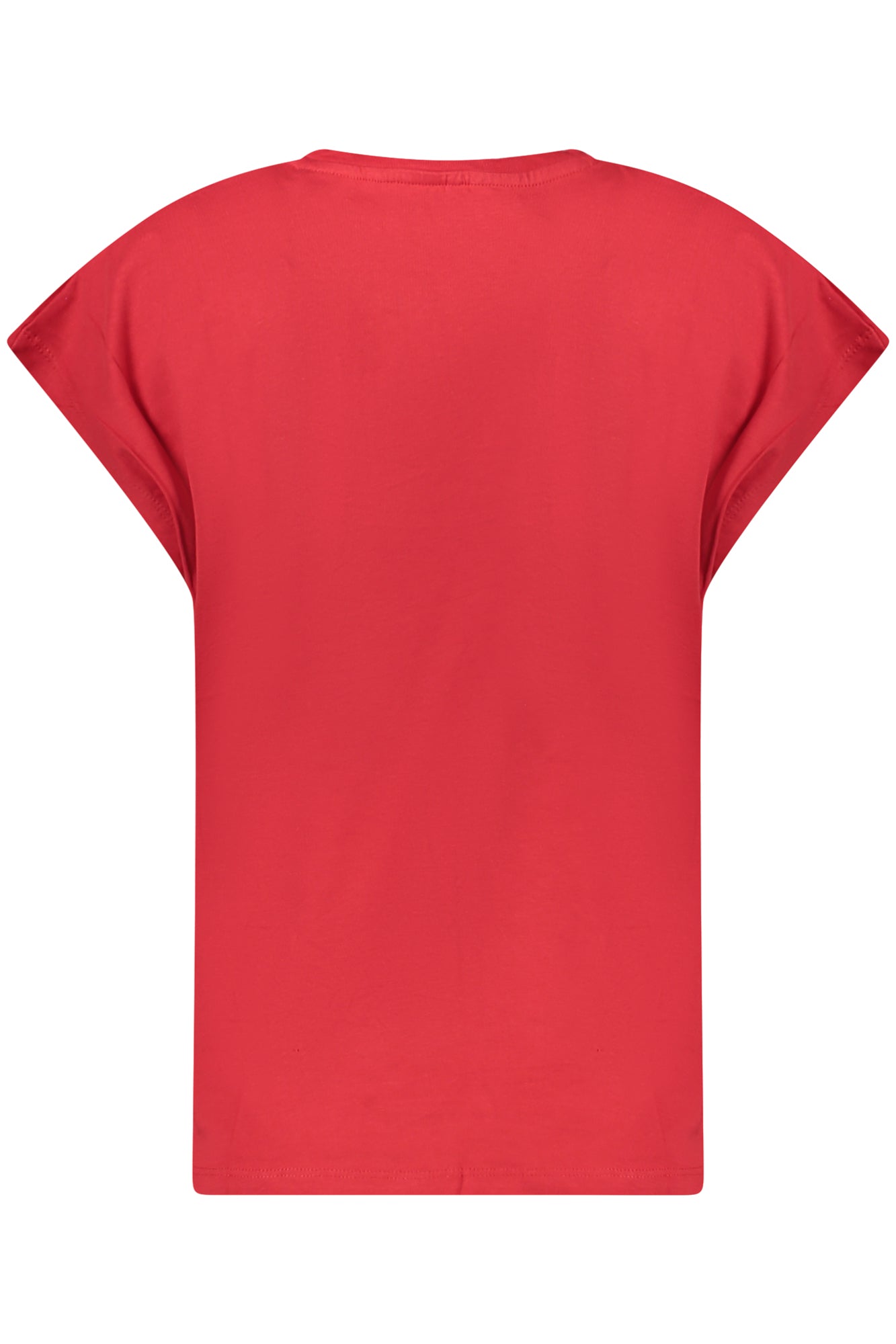 PL506030BLOOMA_RO255 – Damen T-Shirt Rot Kurzarm Rundhals Nachhaltige Baumwolle mit Print – Größe: XS, S, M, L, XL – Farbe: Rosso