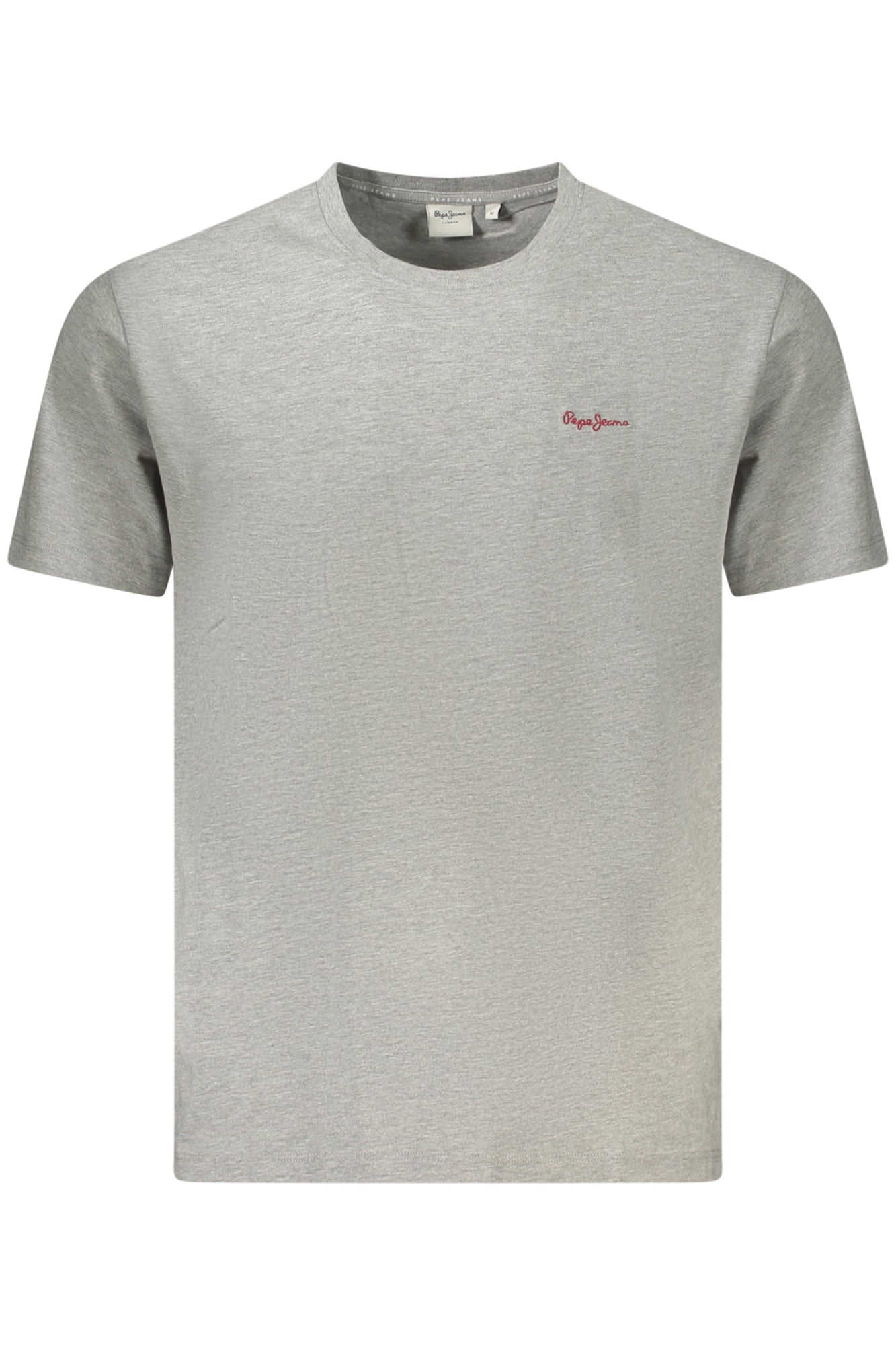 PM509741_GR933 – Herren Kurzarm T-Shirt Grau - Rundhals, Stickerei, Bio-Baumwolle – Größe: S, M, L, XL, 2XL – Farbe: Grigio