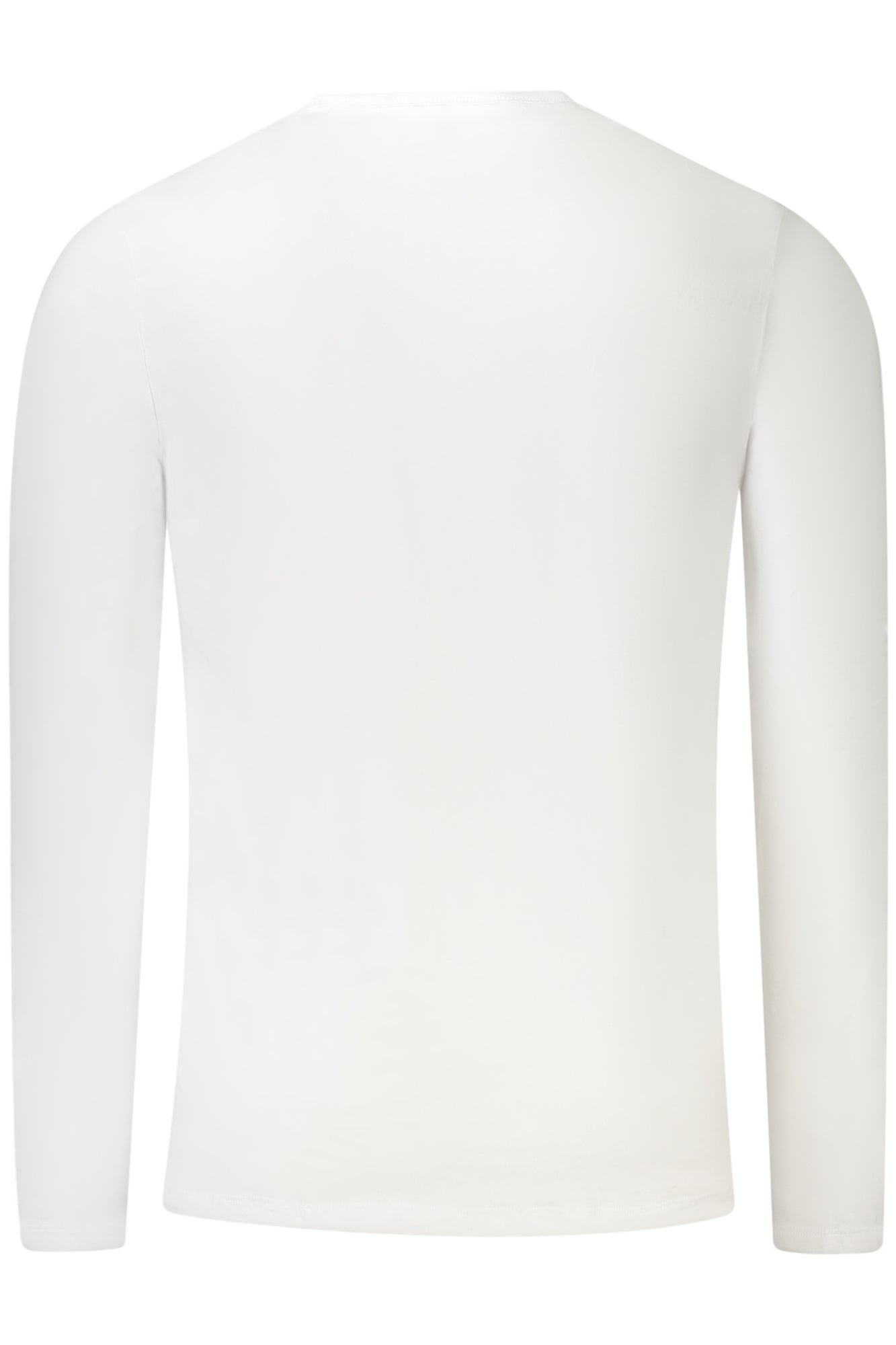 PM508211ORIGINALBASIC2LONG_BI800 – Weißes Herren Langarmshirt: Slim Fit, Logo-Print, Nachhaltig – Größe: S, M, L, XL, 2XL – Farbe: Bianco