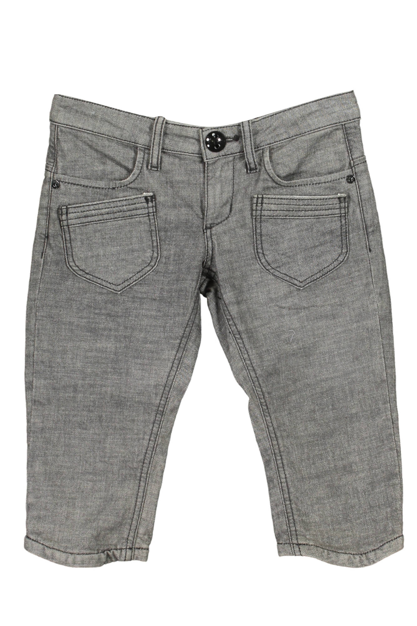 P27052925345Y2-KLARA_NERO_1199 – Kurze Damenjeans Schwarz mit 6 Taschen, Knopf & Reißverschluss – Größe: 25 – Farbe: Nero