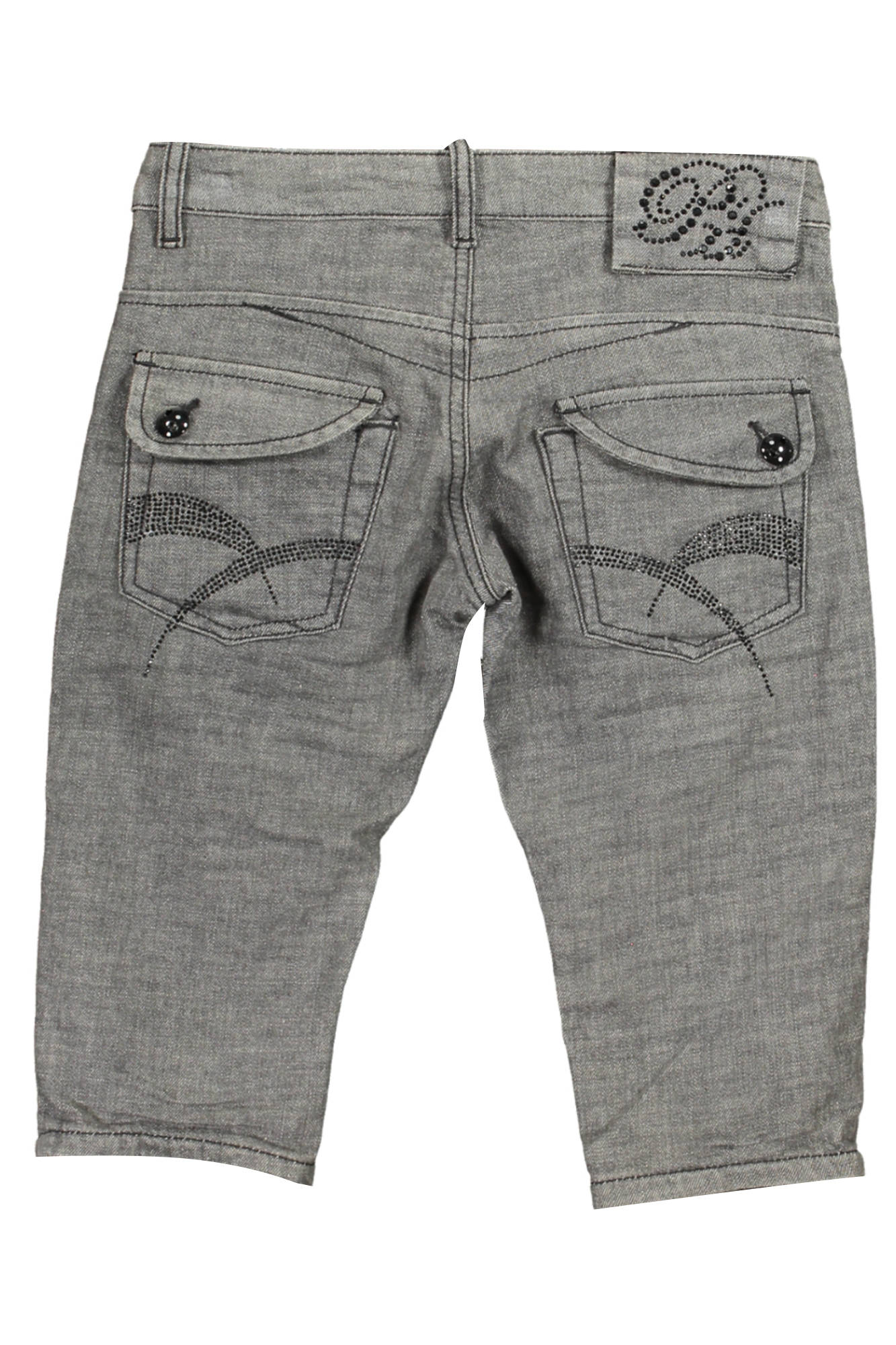 P27052925345Y2-KLARA_NERO_1199 – Kurze Damenjeans Schwarz mit 6 Taschen, Knopf & Reißverschluss – Größe: 25 – Farbe: Nero