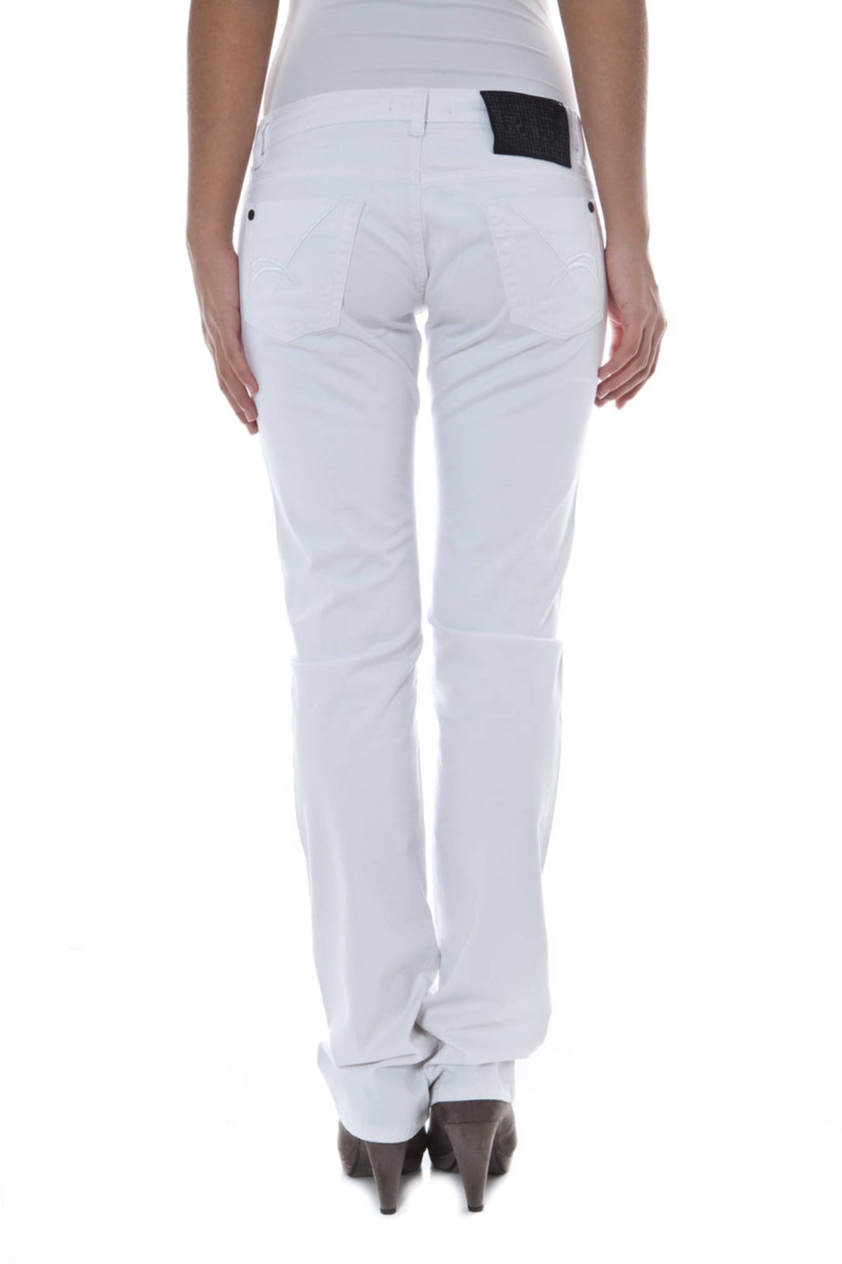 P1708190429404-BRAD_BIANCO_1100 – Damenhose Weiß - Schlankes Bein, 5 Taschen - Stilvolles Design – Größe: 29, 31, 33 – Farbe: Bianco