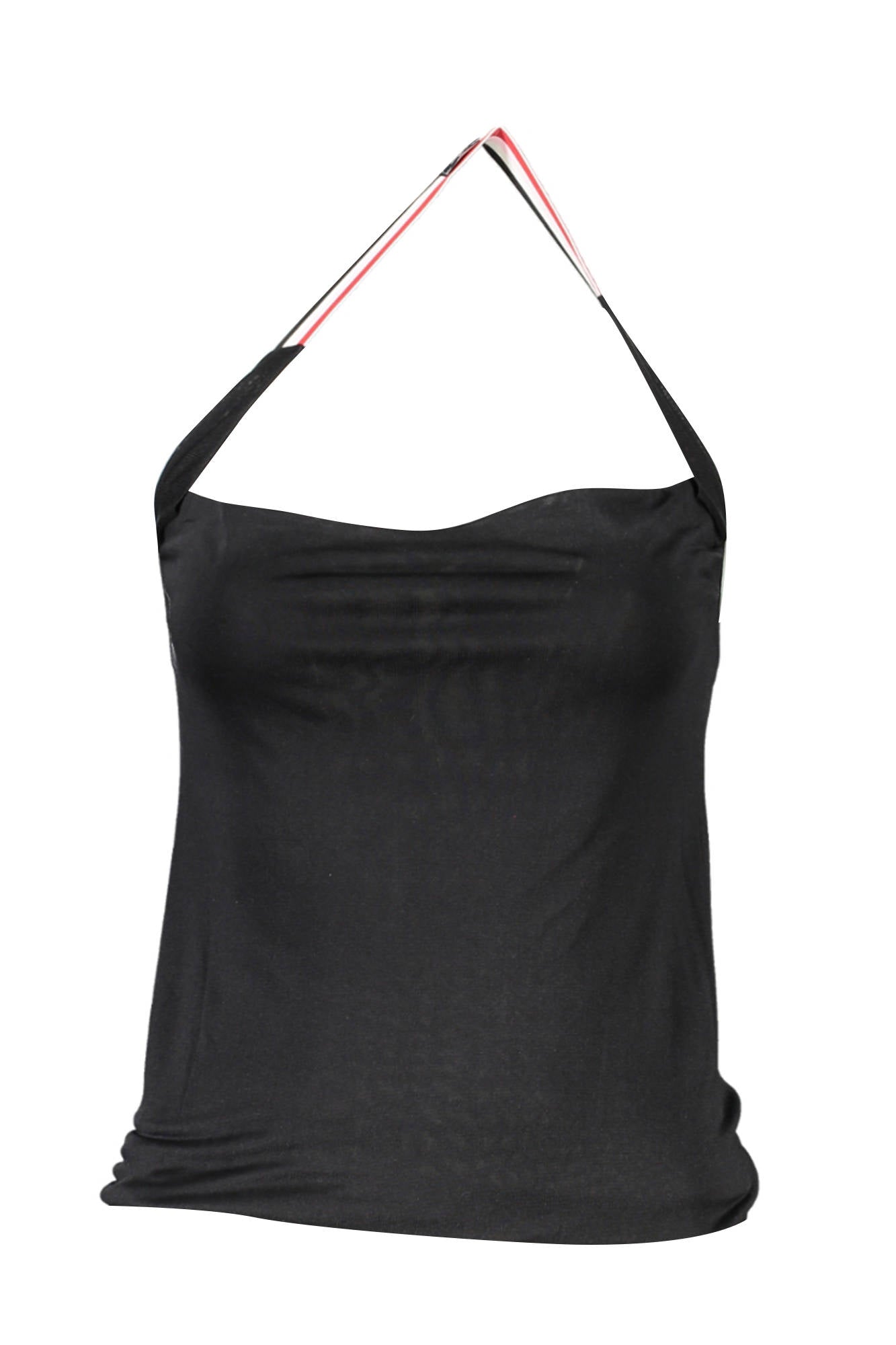 P1106560A04000-MICHIGAN_NERO_1199 – Elegantes Damenoberteil in Schwarz mit Kontrasteinsatz und Logo-Detail – Größe: S – Farbe: Nero