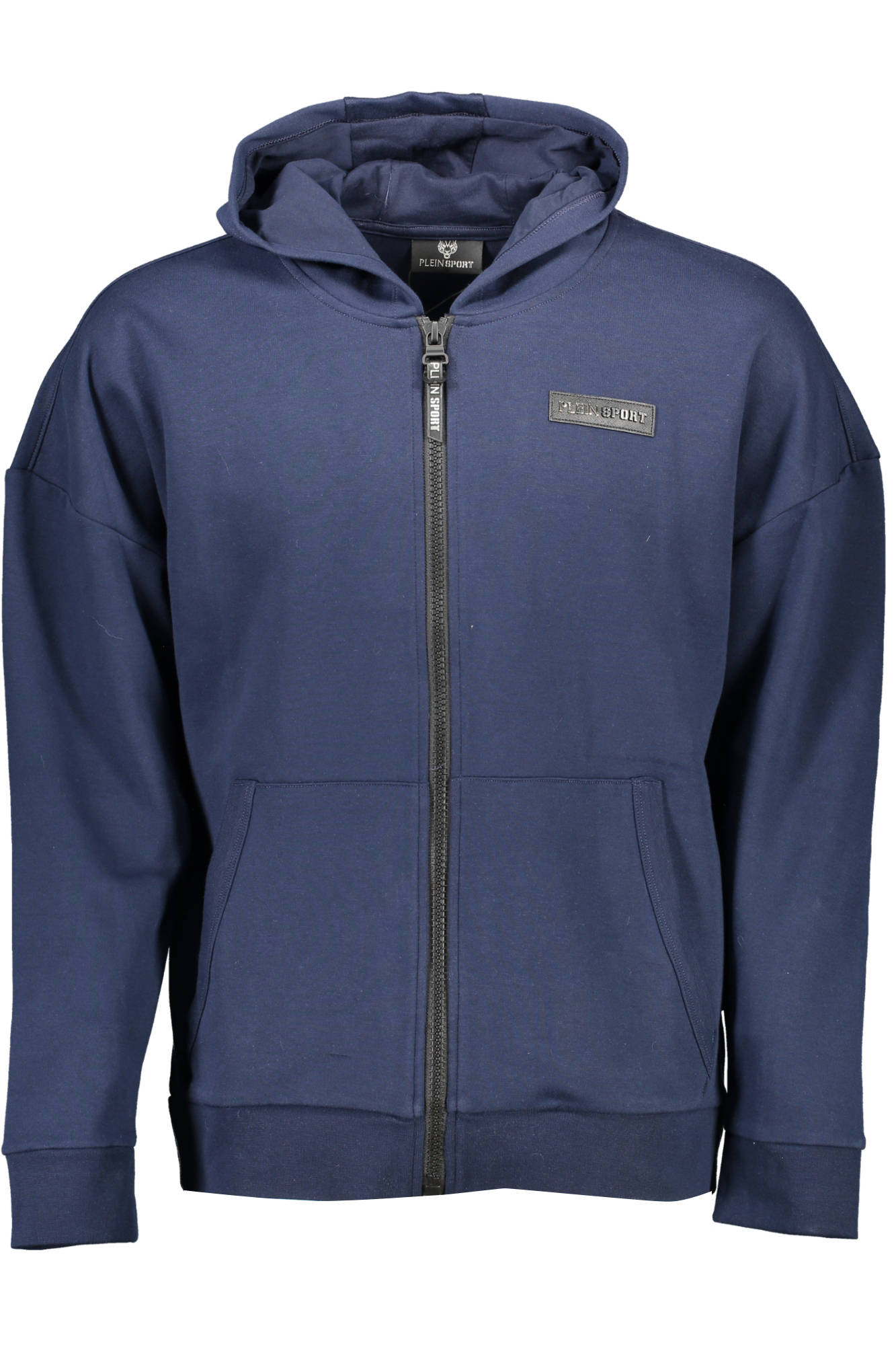 FIPS206_BLU_85-NAVY – Herren Kapuzenjacke Blau mit Reißverschluss und Kontrastdetails – Größe: Standard