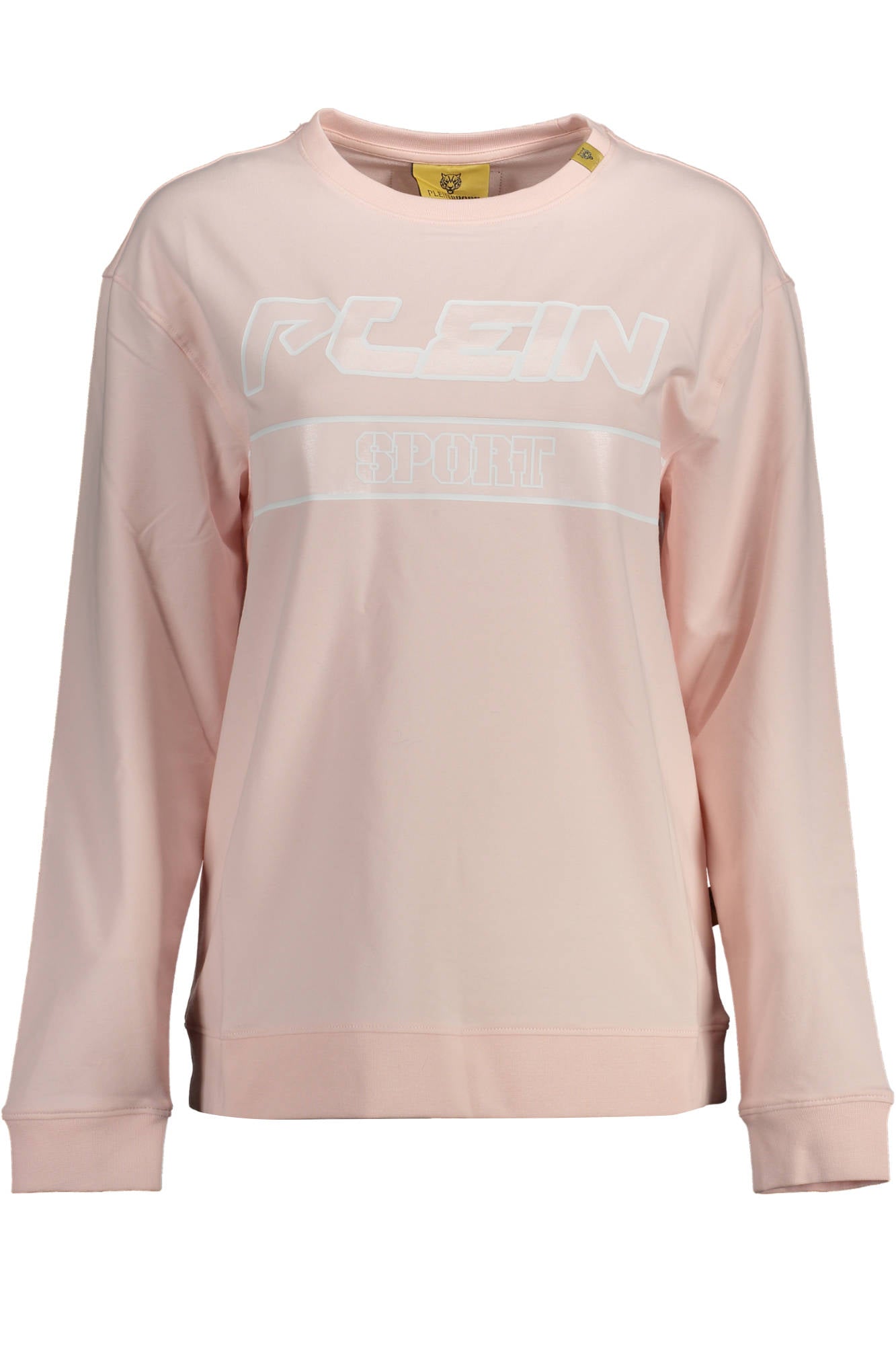 DFPS203_ROSA_48-PINK – Rosa Damen Sweatshirt: Langarm, Rundhals, Kontrastdetails & Print – Größe: XS – Farbe: Rosa
