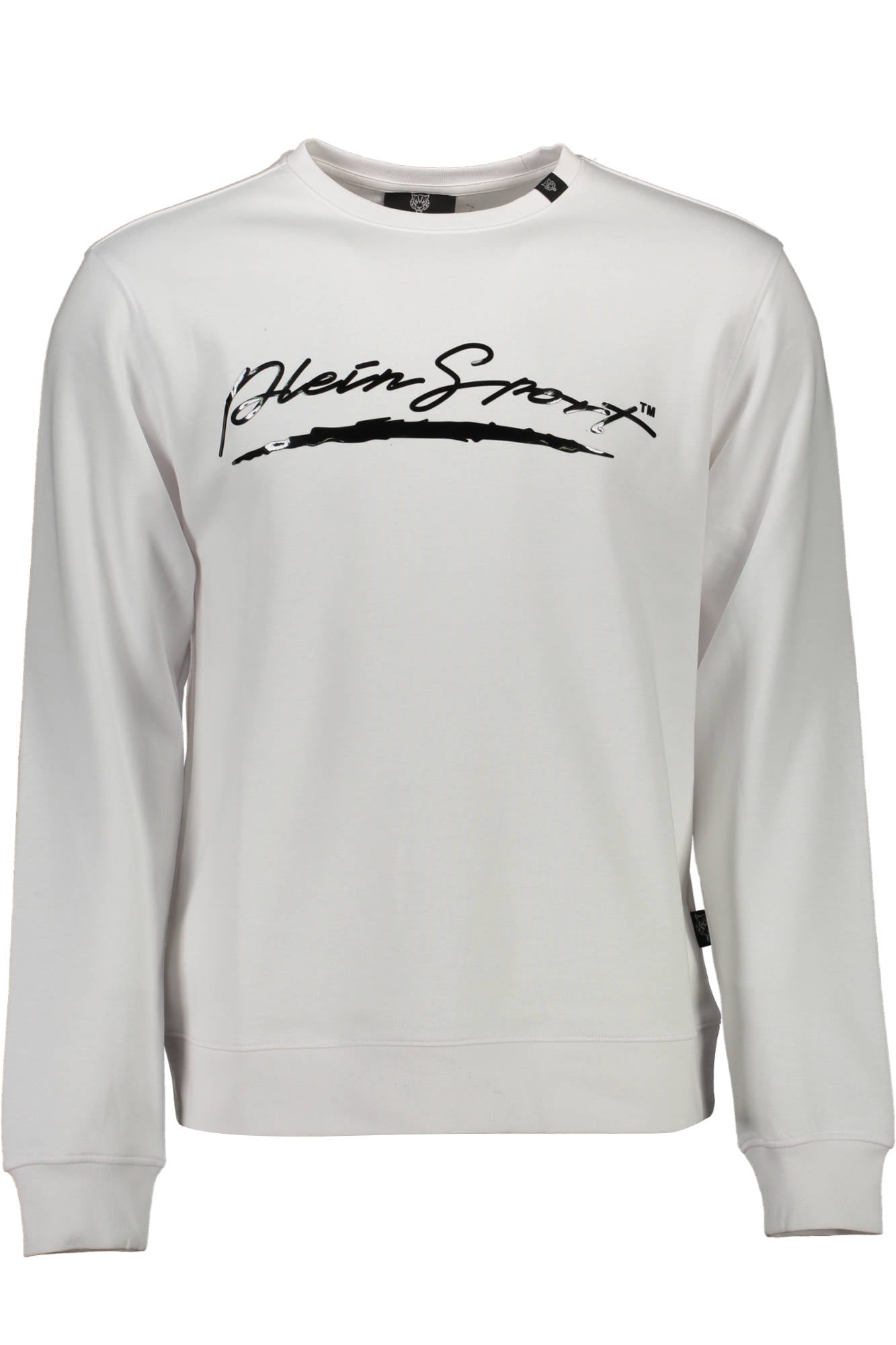 FIPS207_BIANCO_01-WHITE – Weißes Langarm-Sweatshirt für Herren mit Print und Rundhals. – Größe: S, M, L, XL, 2XL – Farbe: Bianco