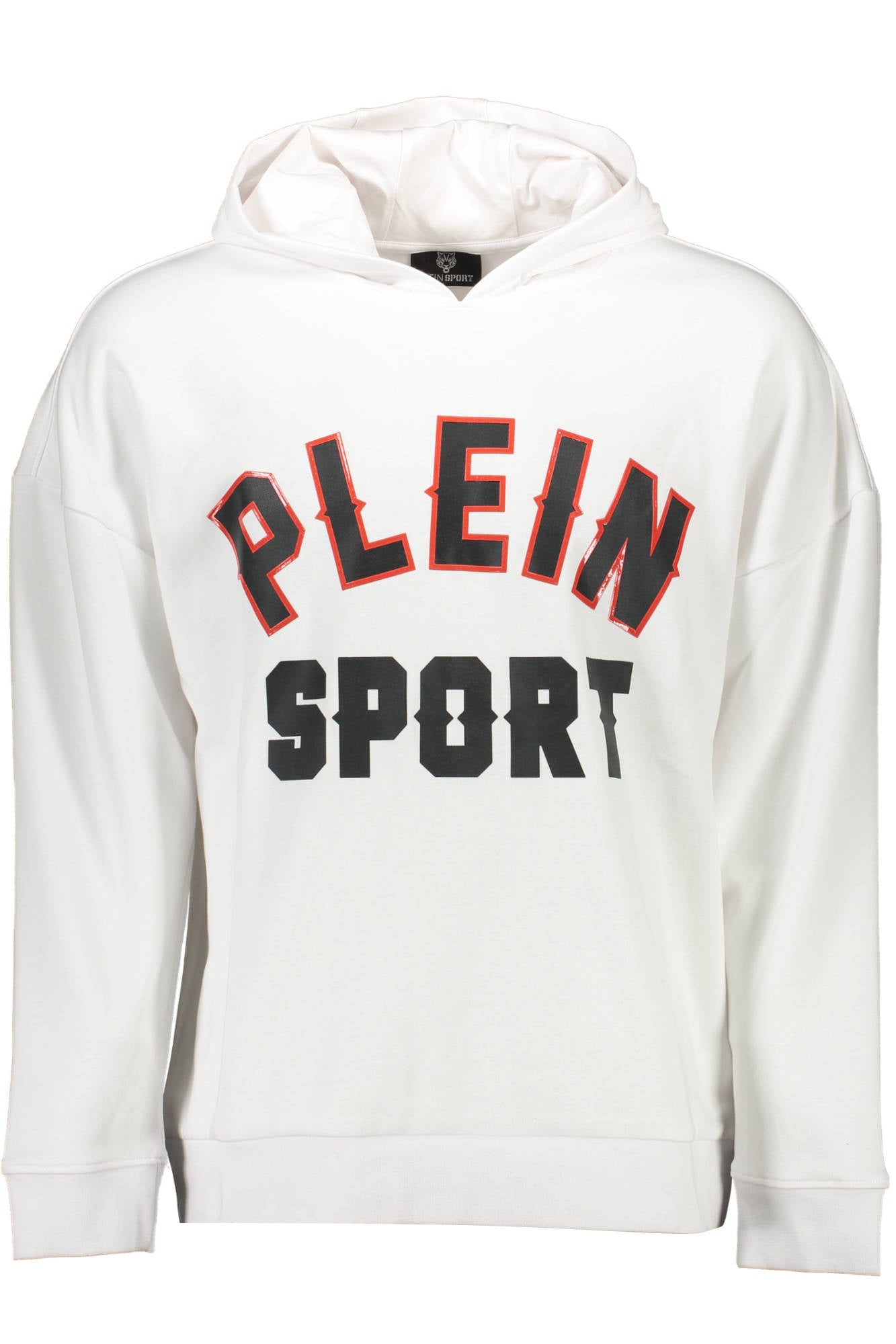 FIPS220_BIANCO_01-WHITE – Weißes Herren-Sweatshirt ohne Reißverschluss mit Druck und Logo – Größe: S, M, L, XL, 2XL – Farbe: Bianco