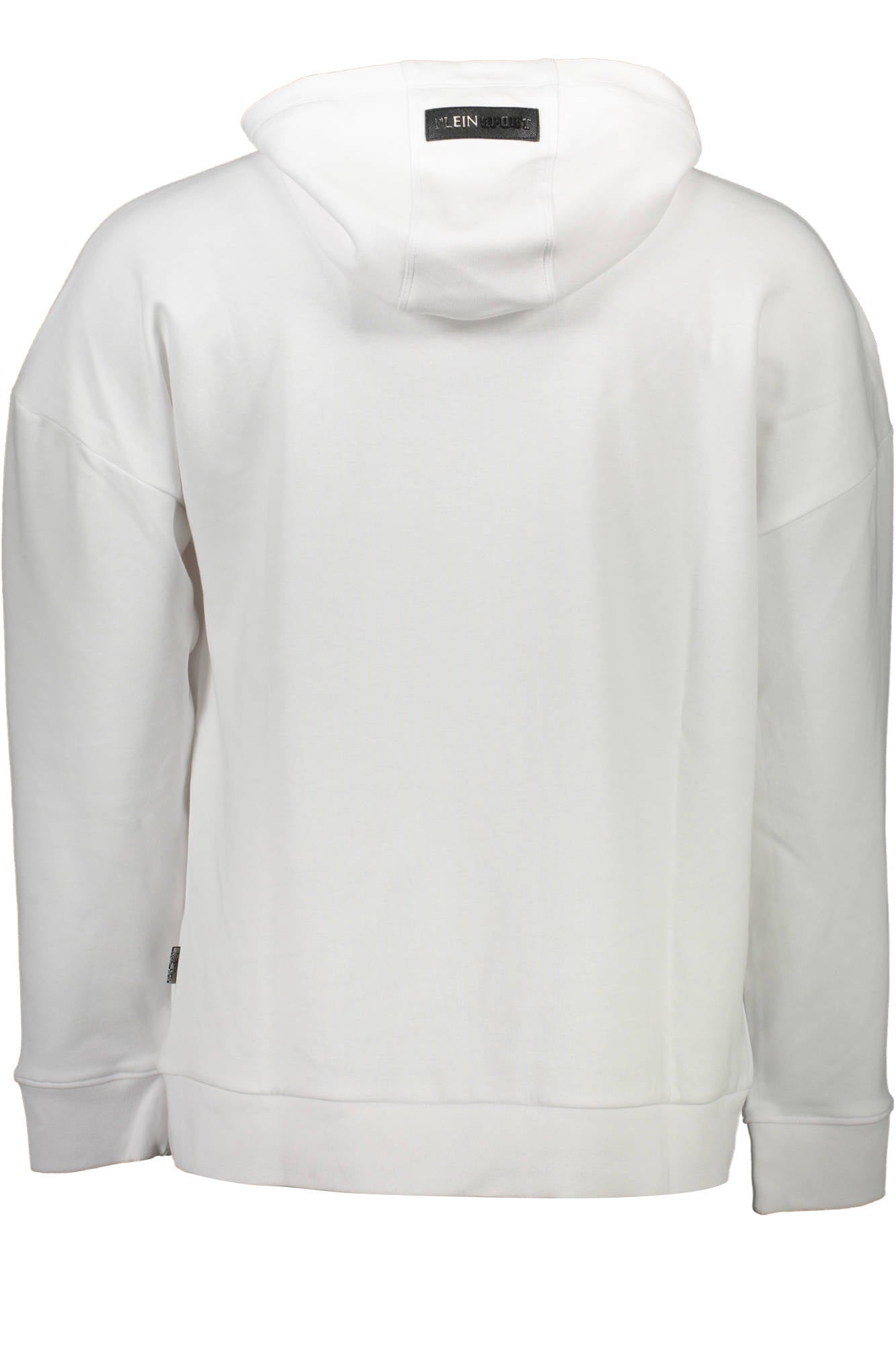 FIPS219_BIANCO_01-WHITE – Weißes Herren-Kapuzen-Sweatshirt mit Kontrast und Aufdruck – Größe: S, M, L, XL – Farbe: Bianco