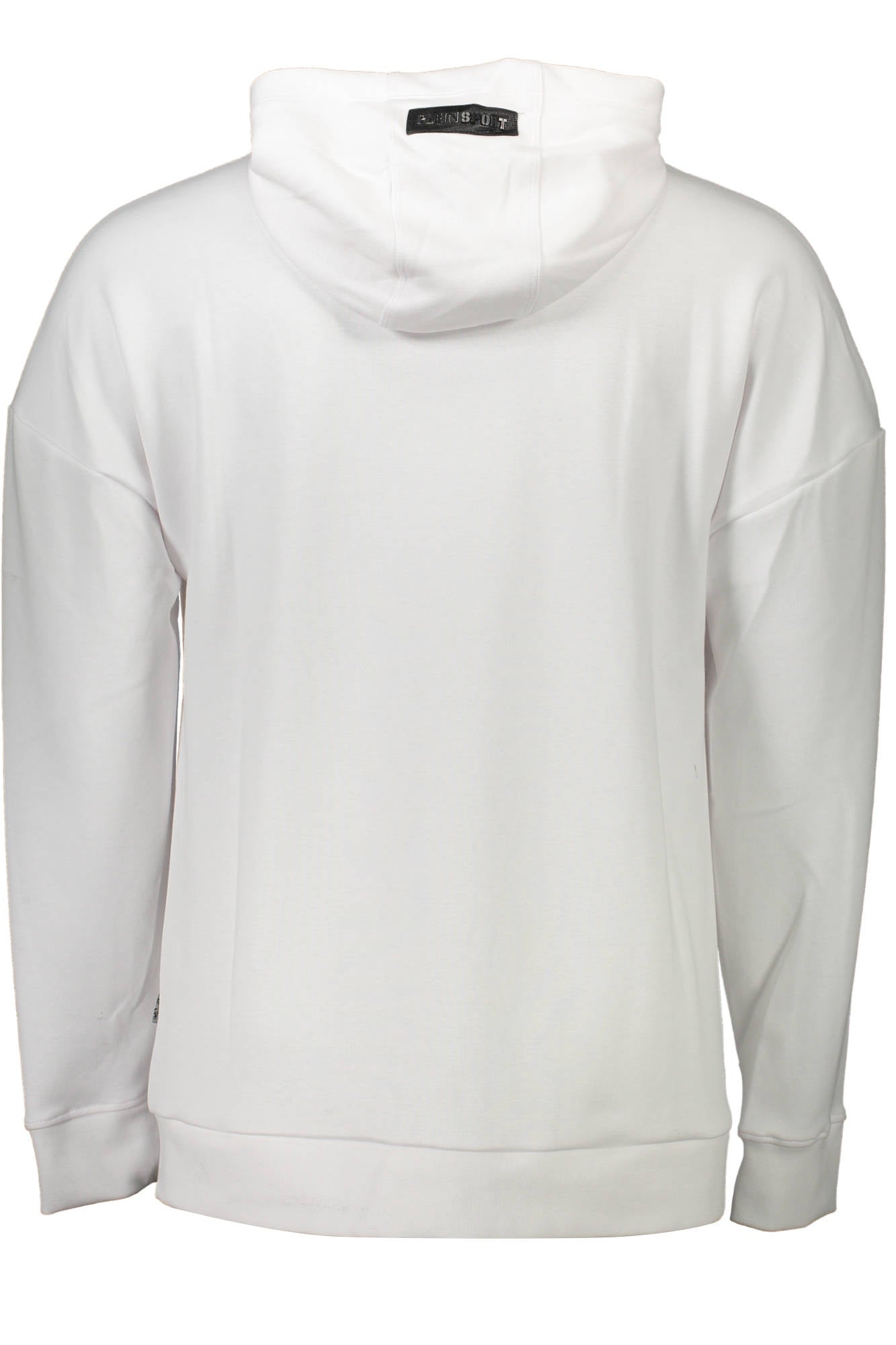 FIPS214_BIANCO_01-WHITE – Stylisches Herren Sweatshirt: Weiß, Kapuzenpullover mit Logoapplikation – Größe: XL, 2XL – Farbe: Bianco