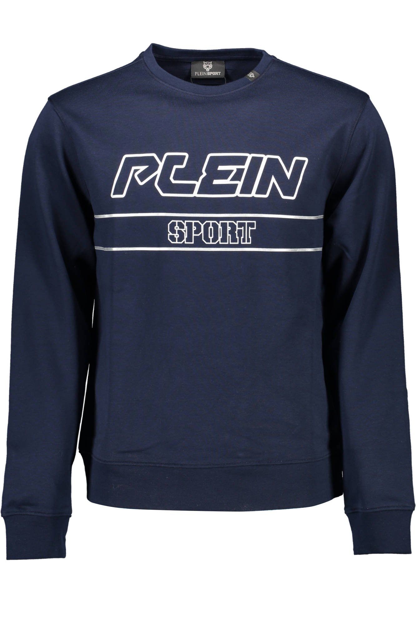 FIPS210_BLU_85-NAVY – Herren Langarm-Sweatshirt Blau - Kontrastdetails & Logodruck – Größe: S, M, L, XL, 2XL – Farbe: Blu