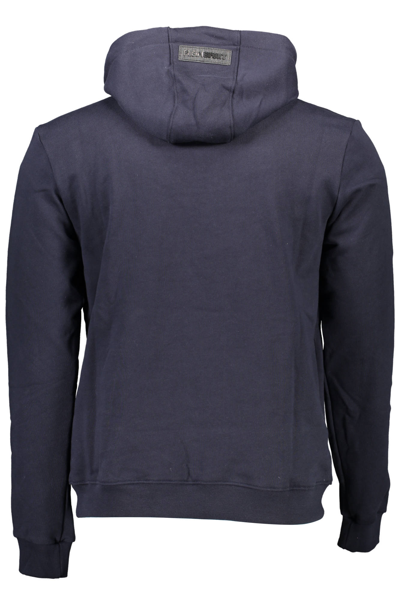 FIPS215_BLU_85-NAVY – Herren Sweatshirt Blau: Kapuzenpullover mit Tasche & Applikation – Größe: S, M, L, XL – Farbe: Blu