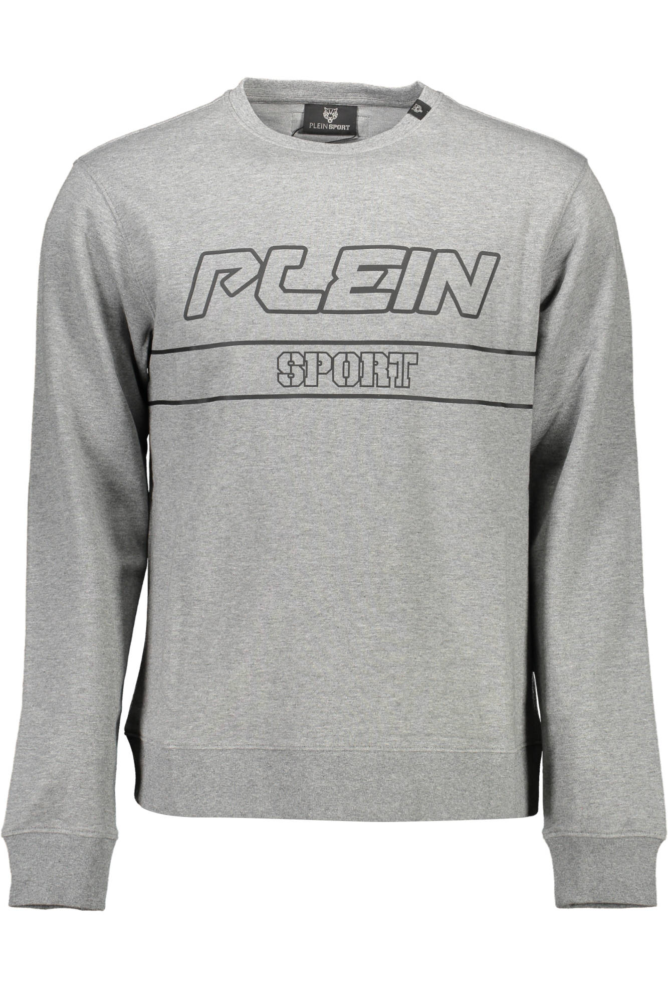 FIPS210_GRIGIO_94-GREY – Graues Herren-Sweatshirt - Langarm, Rundhalsausschnitt, Kontrastdesign – Größe: S, M, L, XL, 2XL – Farbe: Grigio