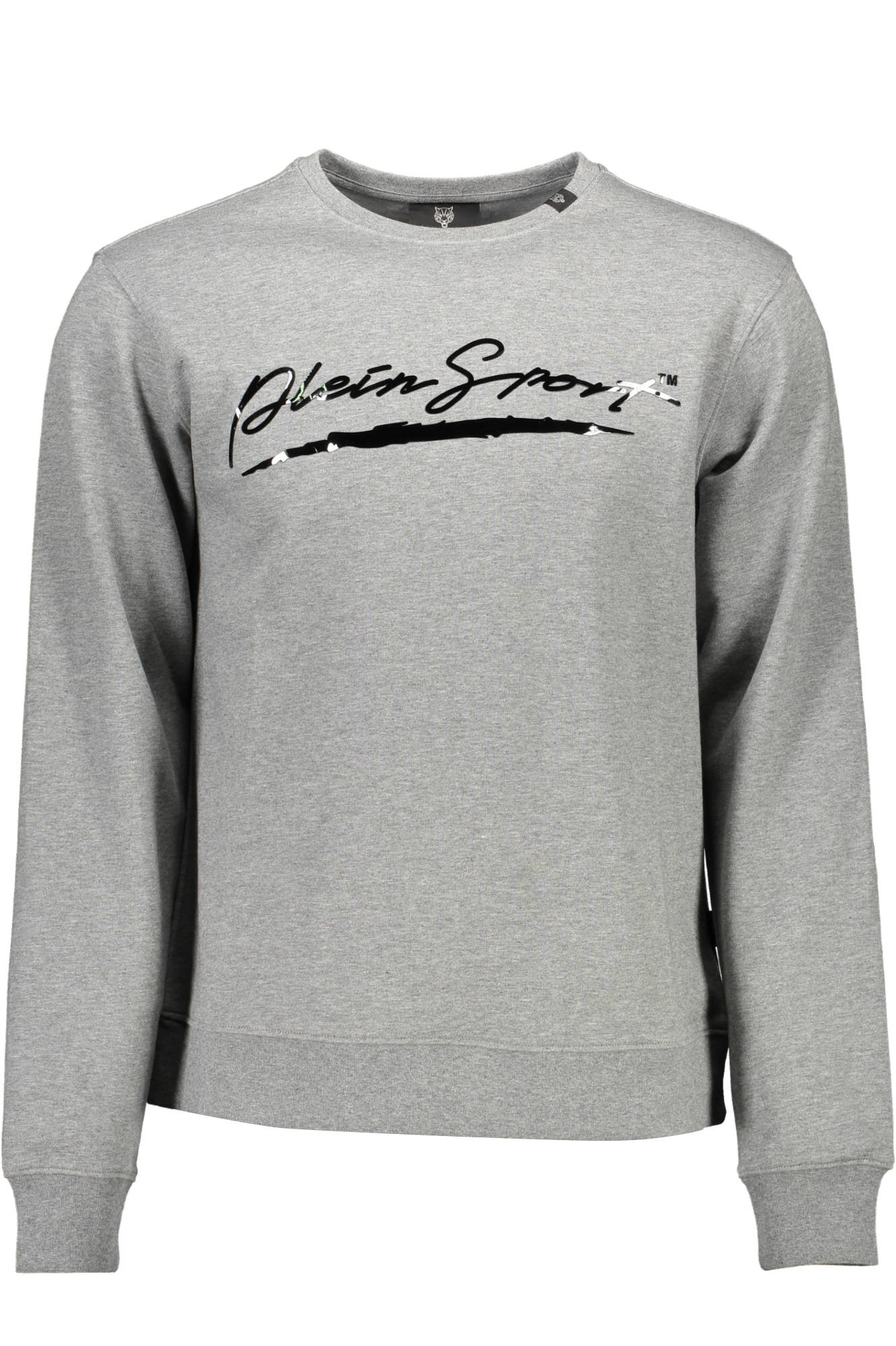 FIPS207_GRIGIO_94-GREY – Grauer Herrenpullover: Sweatshirt mit Rundhals und Logo-Druck – Größe: S, M, L, XL, 2XL – Farbe: Grigio