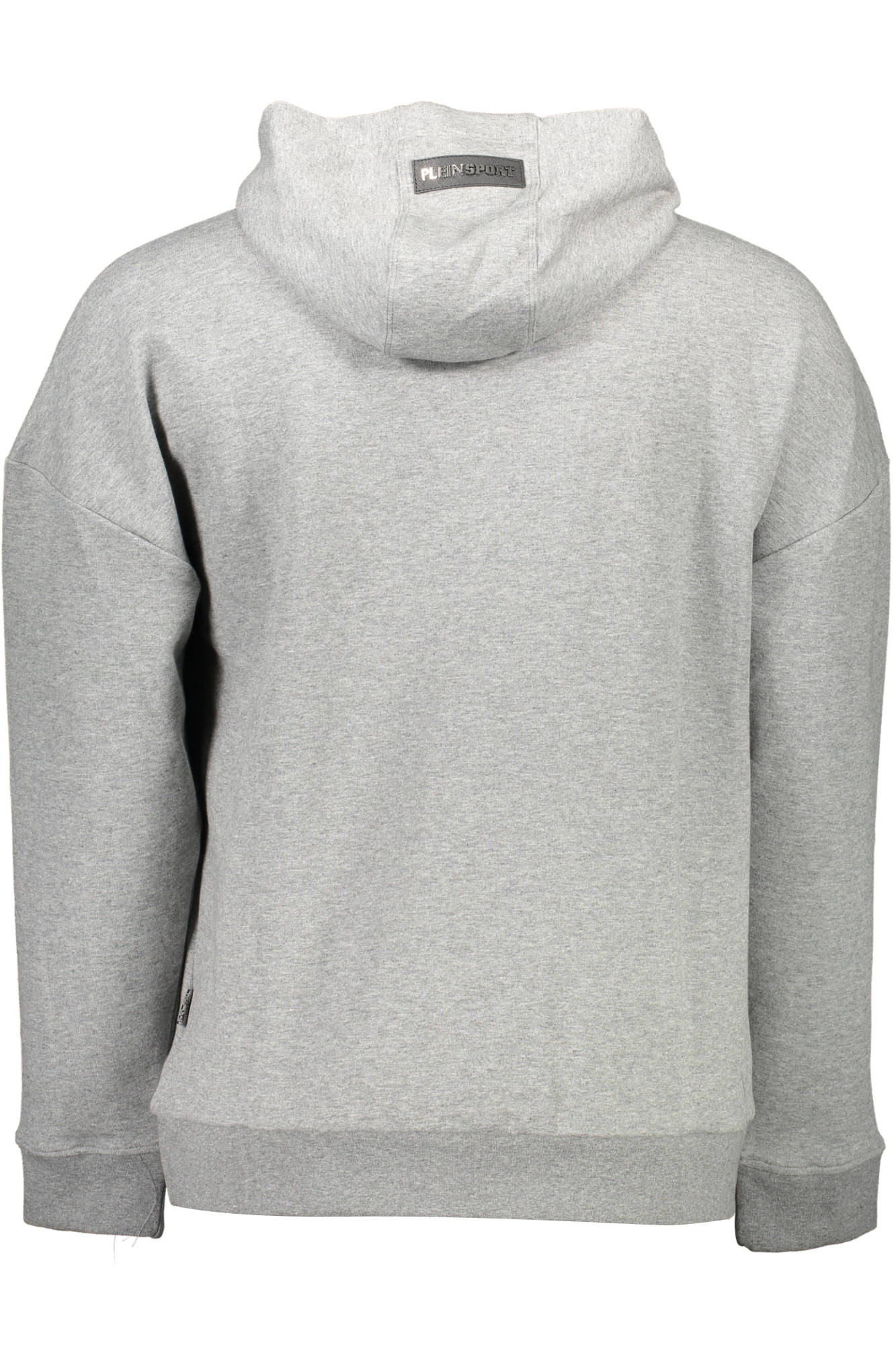 FIPS215_GRIGIO_94-GREY – Grauer Herren-Hoodie: Langarm, Kapuze, Kängurutasche, Logo-Applikation – Größe: S, M, L, XL, 2XL – Farbe: Grigio