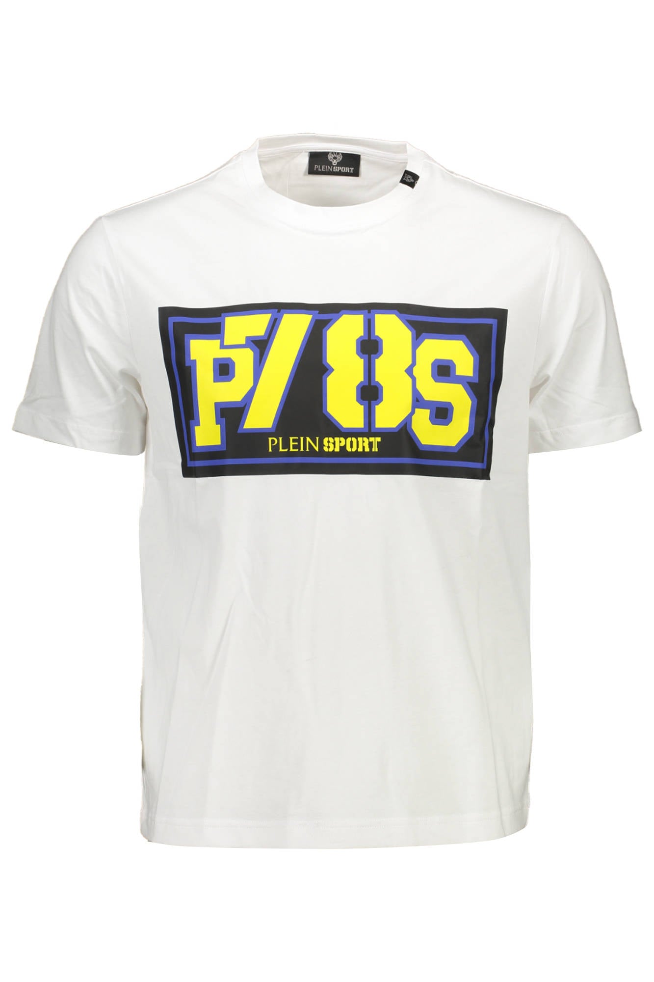 TIPS116_BIANCO_01-WHITE – Herren Kurzarm-T-Shirt Weiß mit Druck und Kontrastdetails – Größe: S, M, L, XL, 2XL – Farbe: Bianco