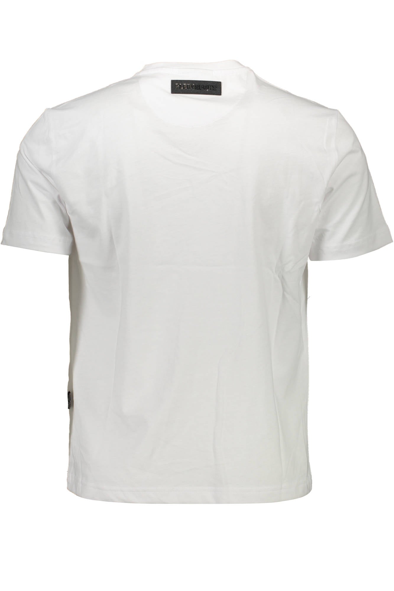 TIPS106_BIANCO_01-WHITE – Weißes Herren Kurzarm T-Shirt mit Kontrastdetails und Logo Applikation – Größe: S, M, L, XL, 2XL – Farbe: Bianco
