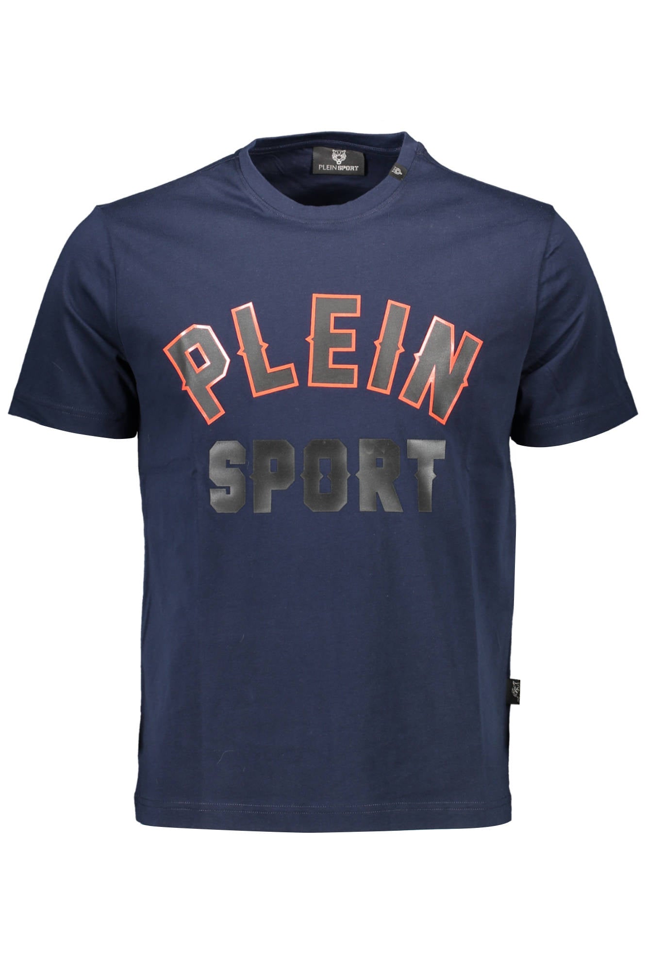 TIPS106_BLU_85-NAVY – Herren Kurzarm-T-Shirt Blau mit Rundhals & Applikationen – Größe: S, M, L, XL, 2XL – Farbe: Blu