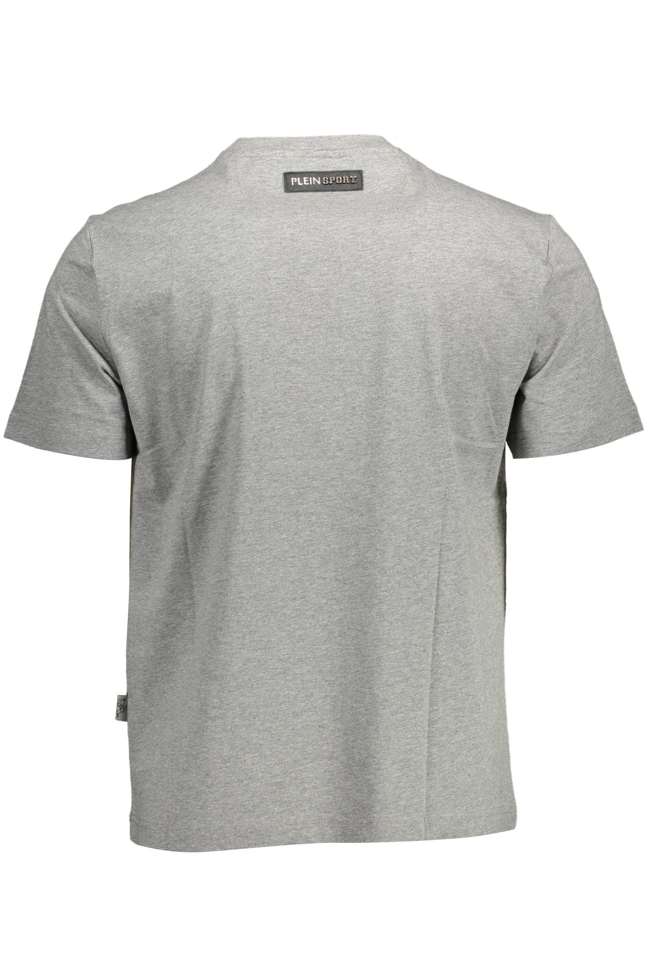 TIPS112_GRIGIO_94-GREY – Herren Graues Kurzarm T-Shirt mit Applikation und Kontrastdetails – Größe: S, M, L, XL – Farbe: Grigio