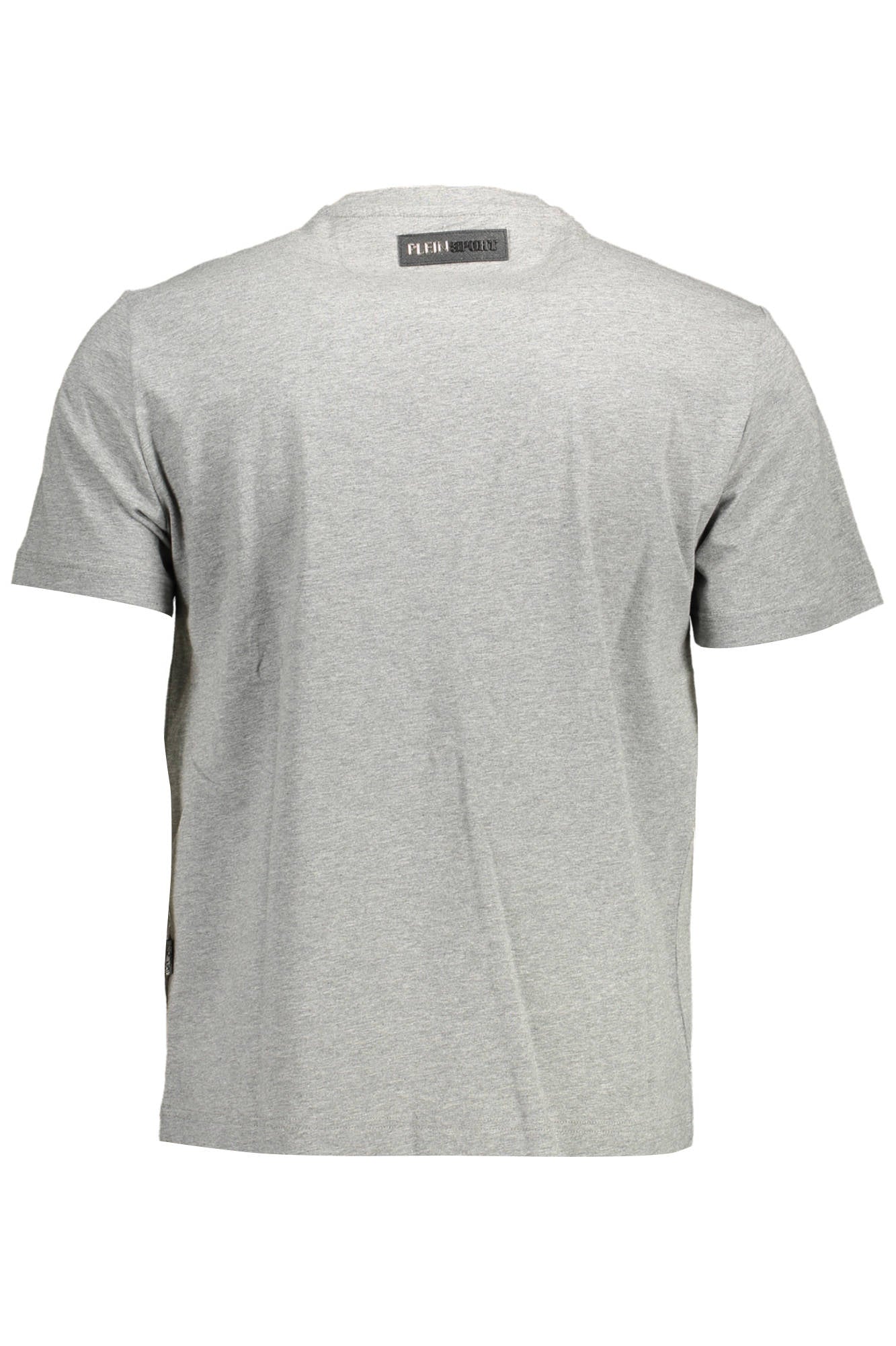 TIPS106_GRIGIO_94-GREY – Herren Kurzarm-T-Shirt Grau mit Kontrastdetails und Logo-Applikation – Größe: S, M, L, XL, 2XL – Farbe: Grigio
