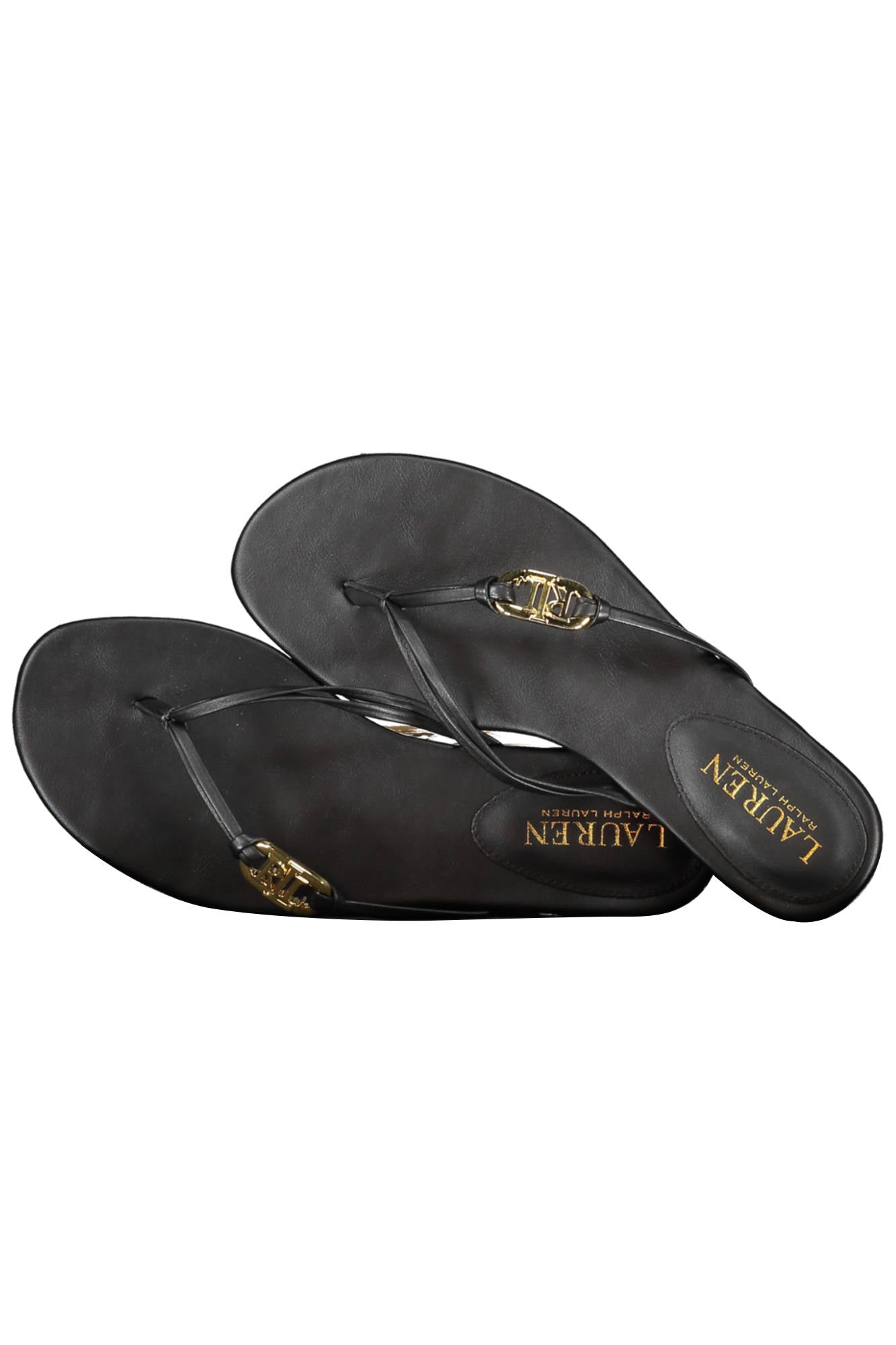 802896830002_NERO_BLACK – Elegante Damenpantoffel Schwarz - Leder Zehentrenner mit Details – Größe: 38, 39 – Farbe: Nero
