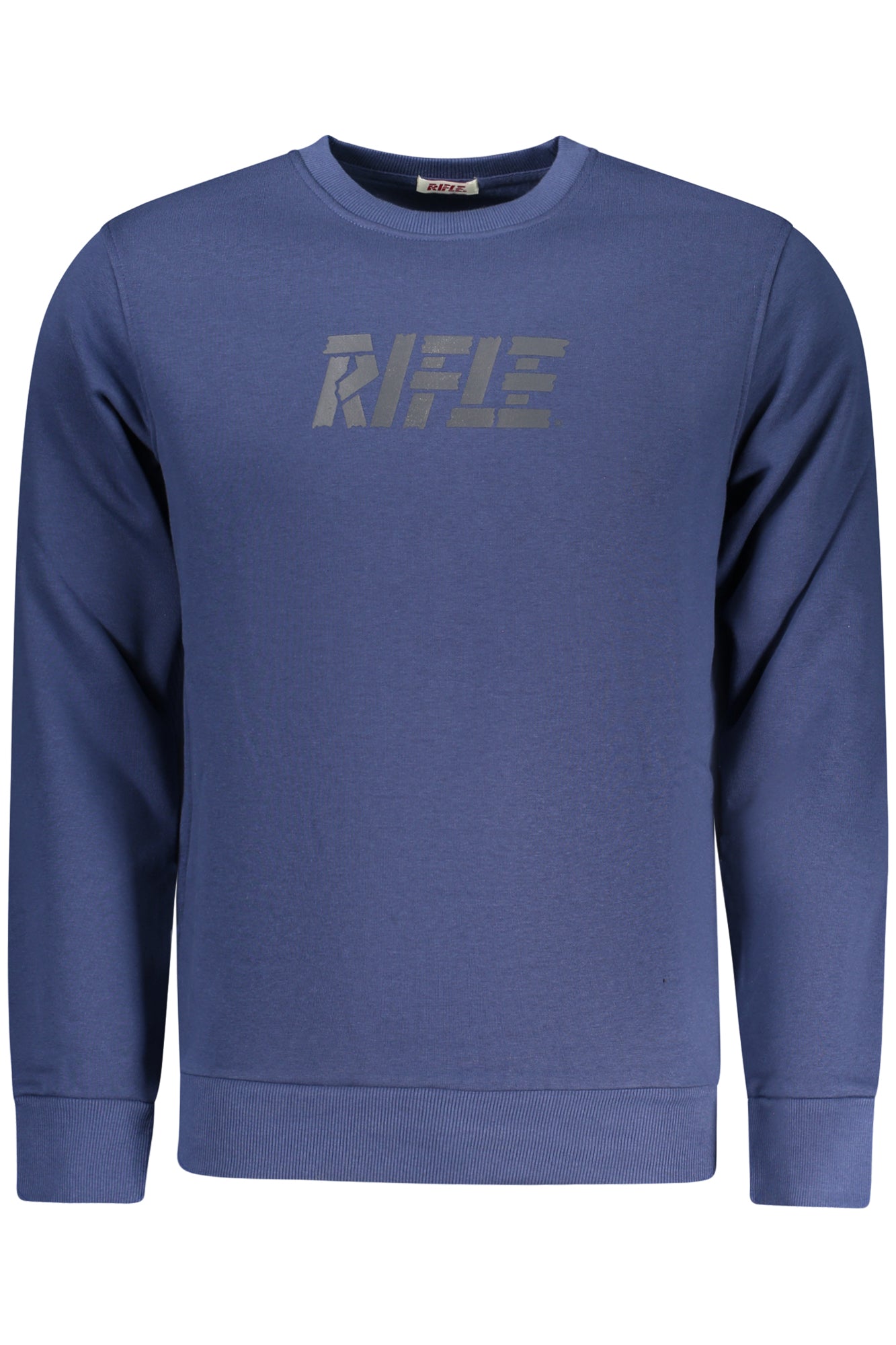 RFF015_BLDENIM – Gefüttertes Herren-Sweatshirt mit Rundhals & Print - Blau – Größe: M, L, XL, 2XL, 3XL – Farbe: Blu