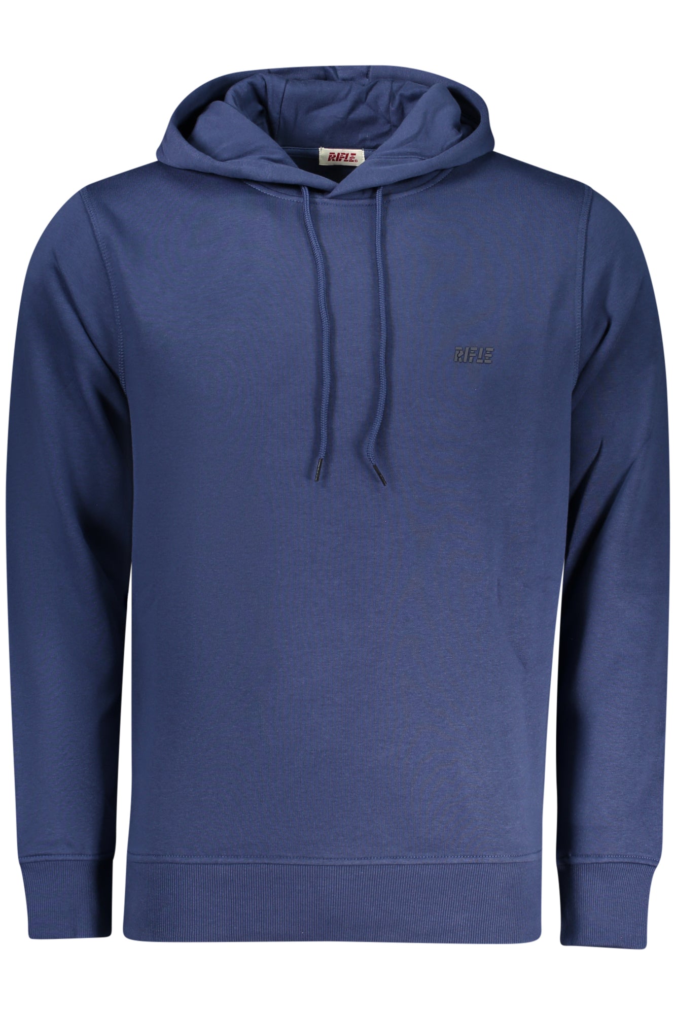 RFF017_BLDENIM – Herren Kapuzen-Sweatshirt Blau mit Reißverschluss & Erhabenem Druck – Größe: M, L, XL, 2XL, 3XL – Farbe: Blu