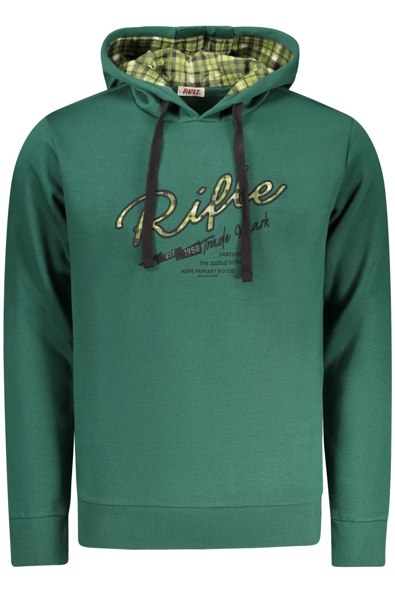 RFF405_VEVERDE – Herren Langarm Kapuzenpullover Grün – Gefüttert mit Stickerei Details – Größe: M, L, XL, 2XL, 3XL – Farbe: Verde