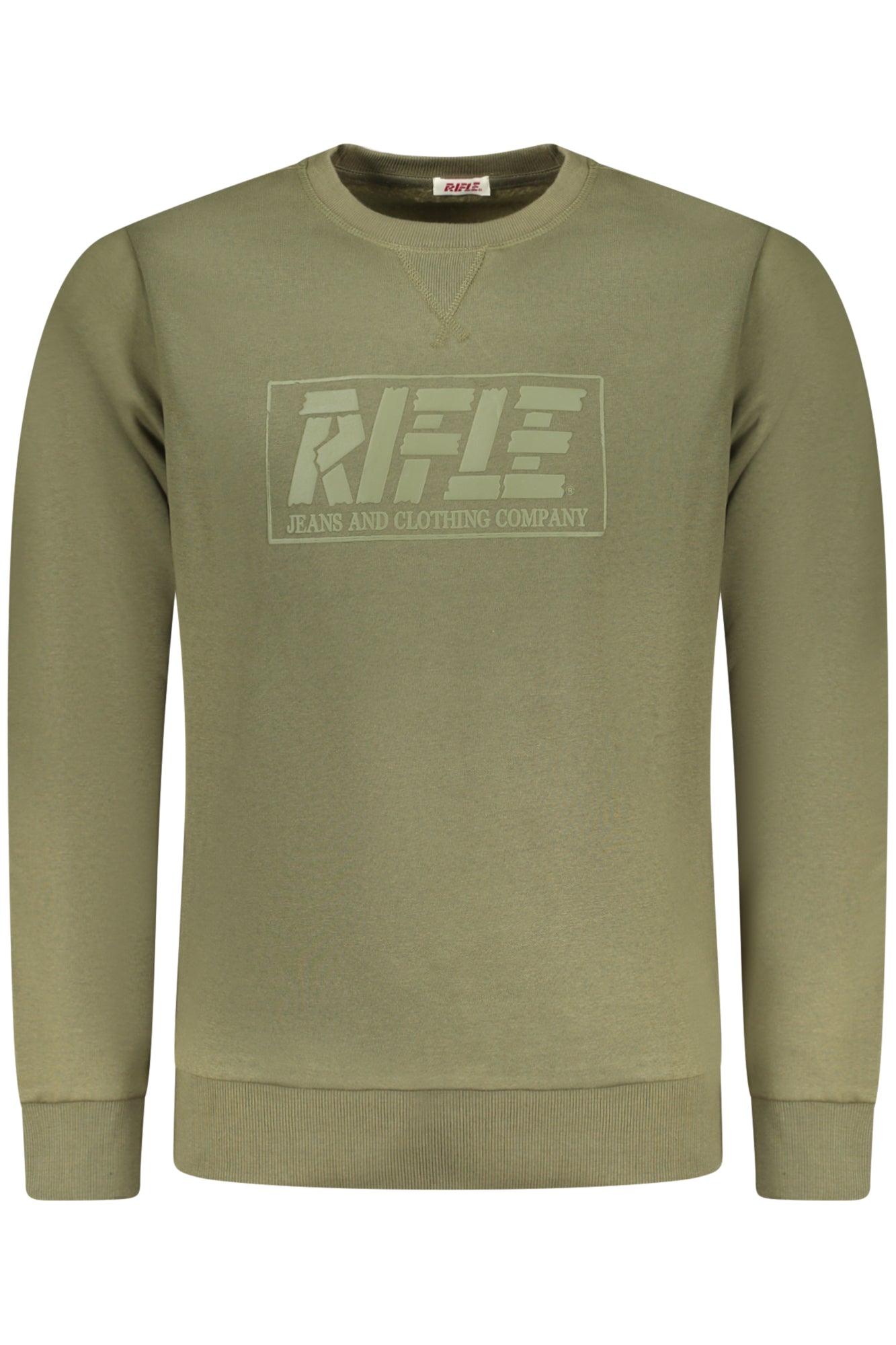 RFF415_VEARMY – Langarm Herren Sweatshirt grün mit Print und Reißverschluss – Größe: M, L, XL, 2XL, 3XL – Farbe: Verde
