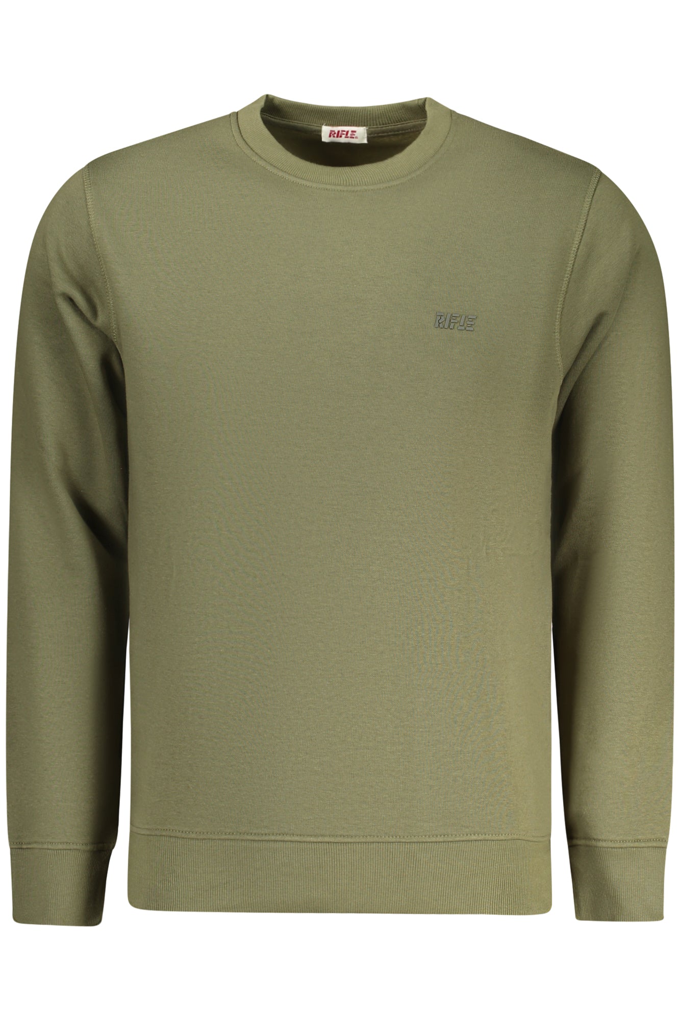 RFF016_VEARMY – Grünes Herren-Sweatshirt: Langarm, Rundhals, Erhabener Druck – Größe: M, L, XL, 2XL, 3XL – Farbe: Verde