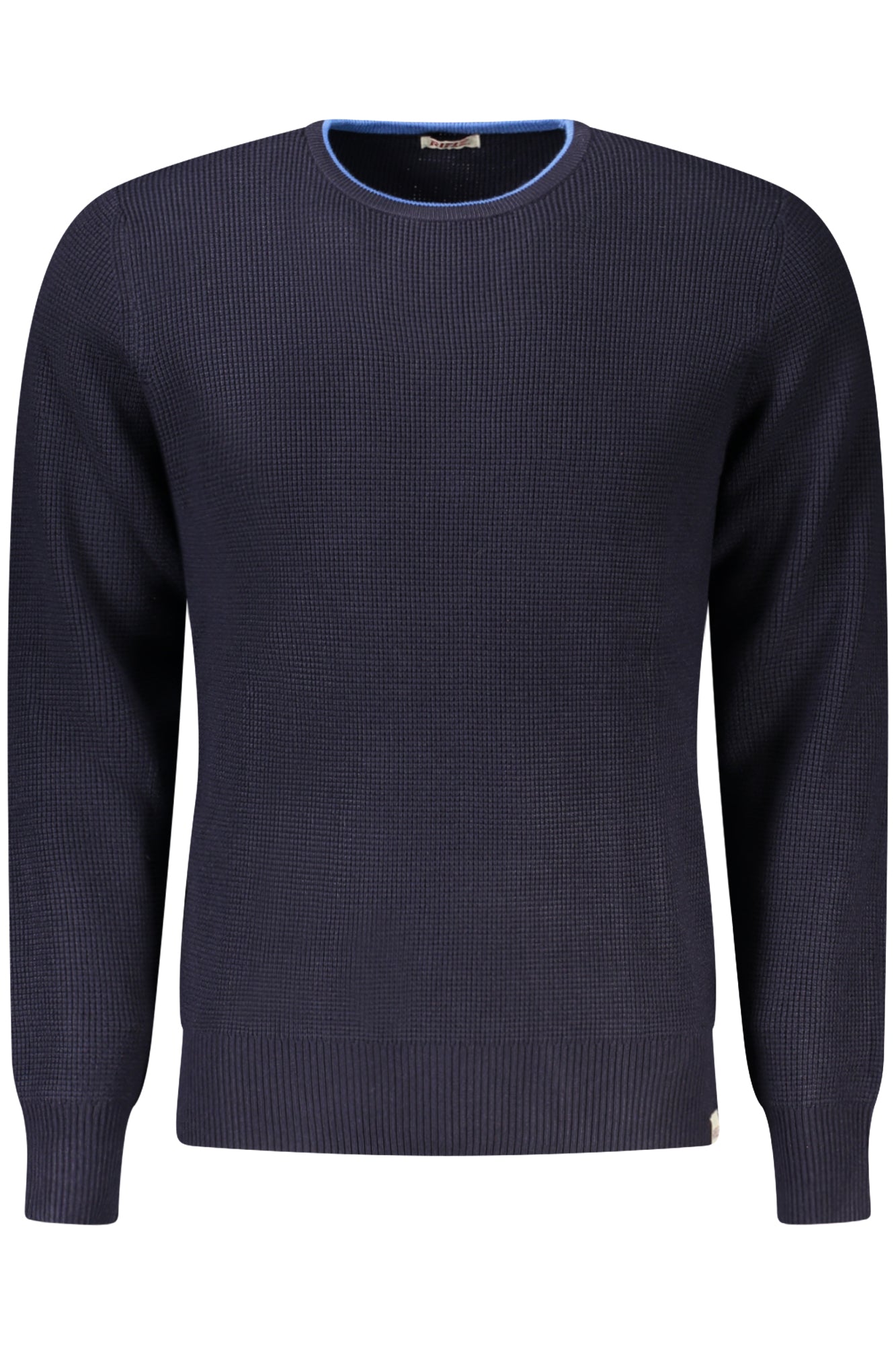 RFTR066_BLBLU – Blauer Herrenpullover mit Rundhals und Kontrastdetails – Stilvoll & Modern – Größe: L, XL, 2XL, M, S – Farbe: Blu