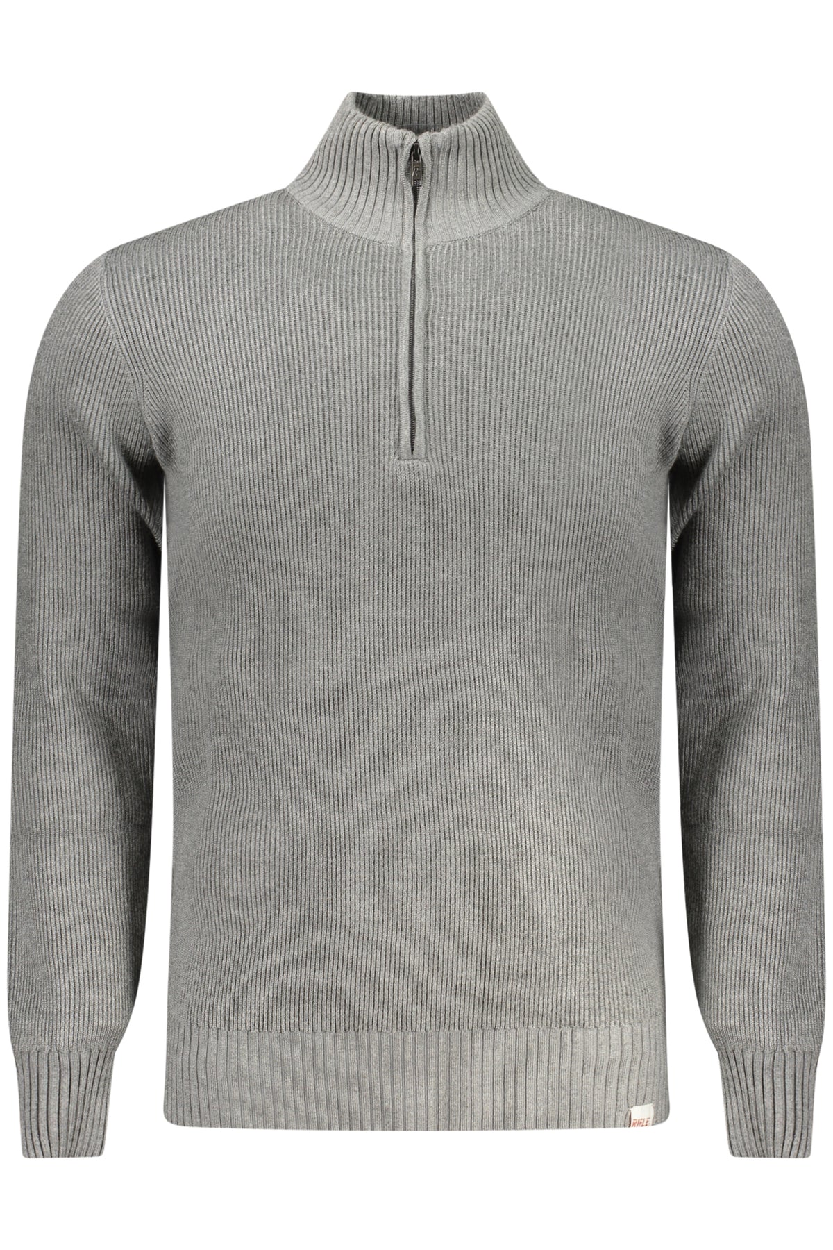 RFTR436_GRGMELAN – Grauer Herrenpullover mit halbem Reißverschluss und Logo-Detail – Größe: M, L, XL, 2XL, 3XL – Farbe: Grigio