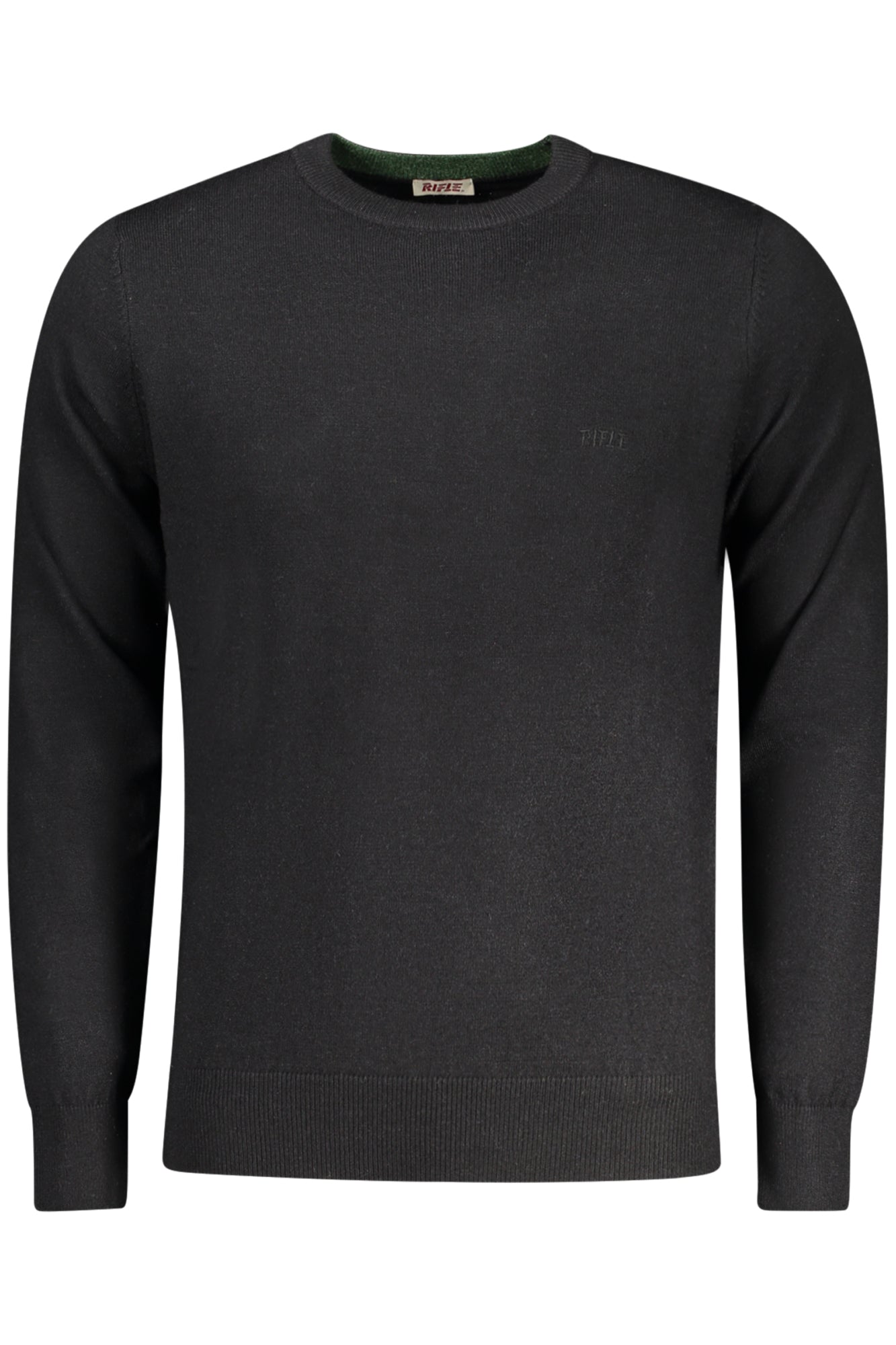 RFTR070_NENERO – Schwarzes Langarmshirt für Herren mit Logo-Stickerei und Rundhalsausschnitt – Größe: M, L, XL, 2XL, 3XL – Farbe: Nero