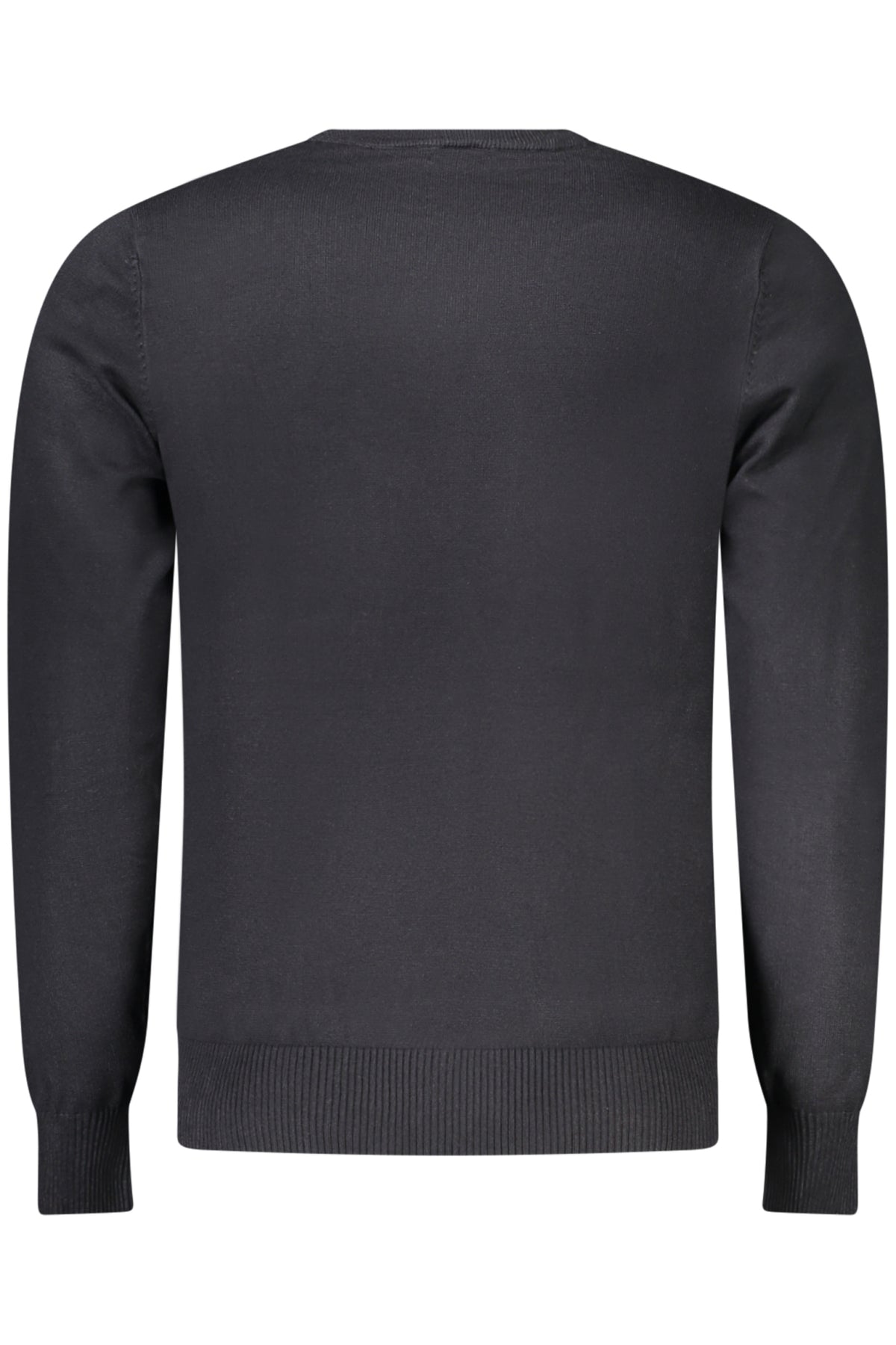 RFTR050_NENERO – Herren Schwarzer Langarm-Sweater mit Rundhals und Stickerei-Detail – Größe: M, L, XL, 2XL, 3XL – Farbe: Nero