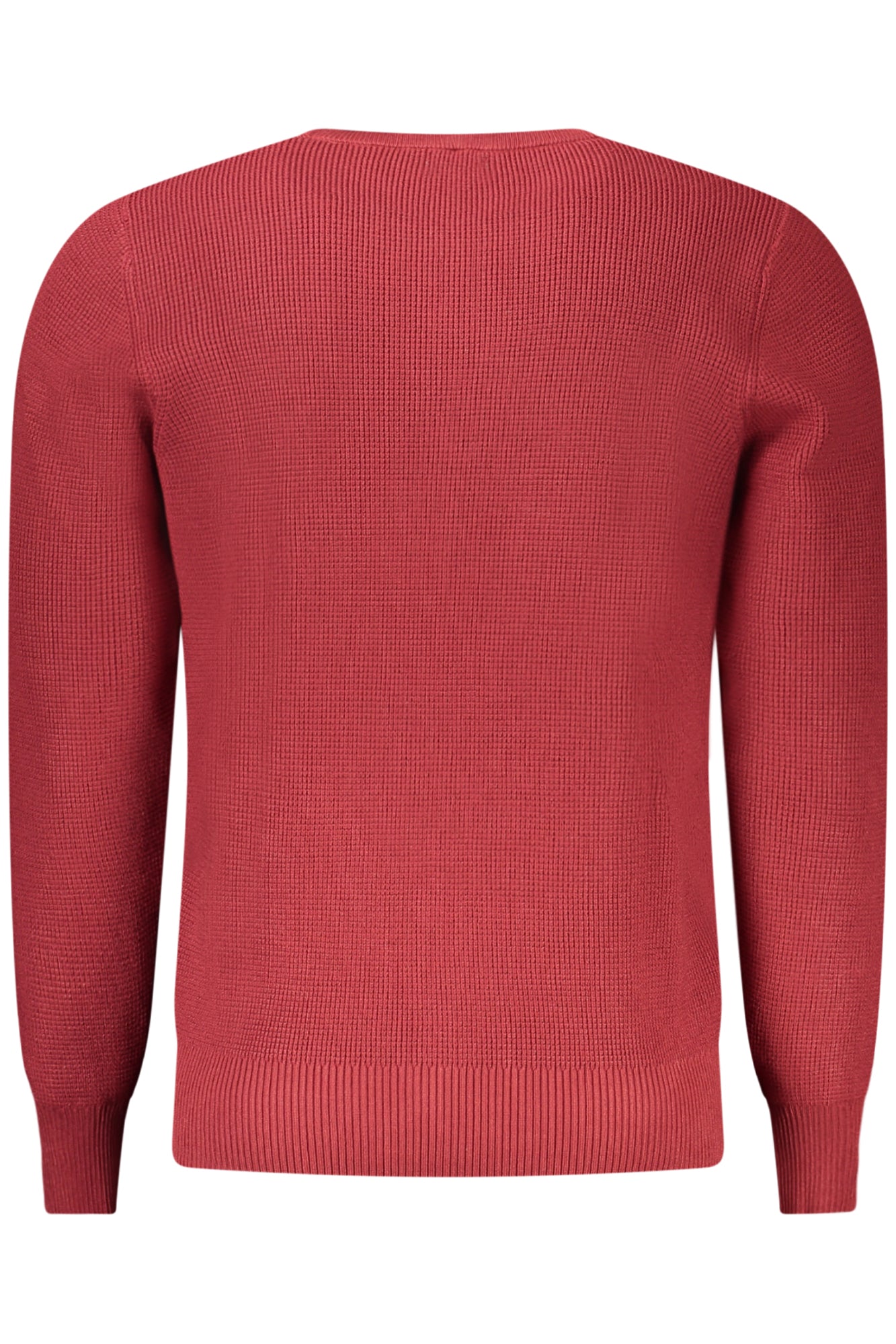 RFTR066_ROCOCCIO – Roter Herren-Sweater mit Kontrastdetails und Applikation – Größe: M, XL, 2XL, S, L – Farbe: Rosso