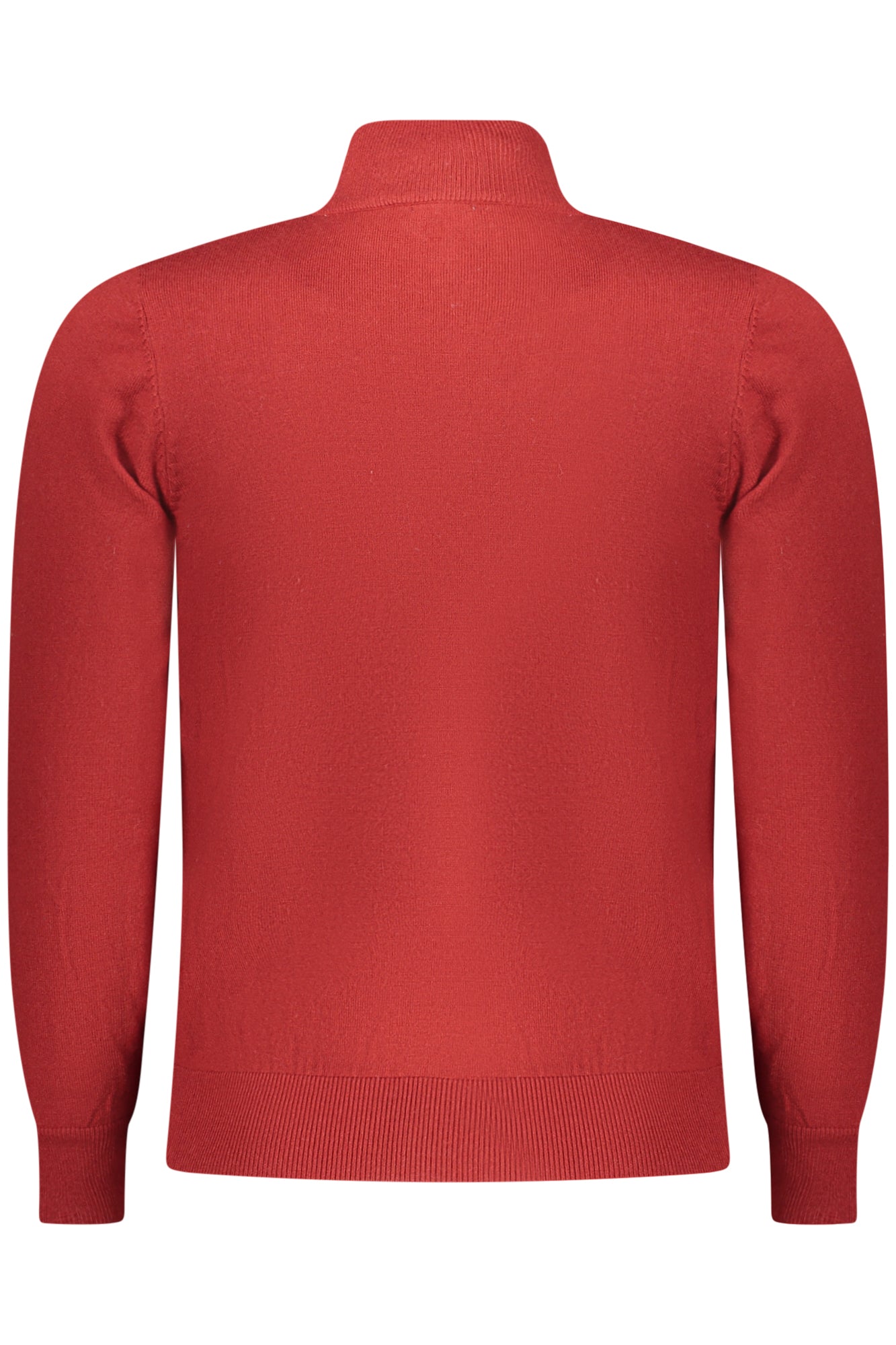 RFTR072_ROROSSO – Rotes Herren-Langarmshirt mit halbem Reißverschluss und Stickerei – Größe: M, L, XL, 3XL, 2XL – Farbe: Rosso