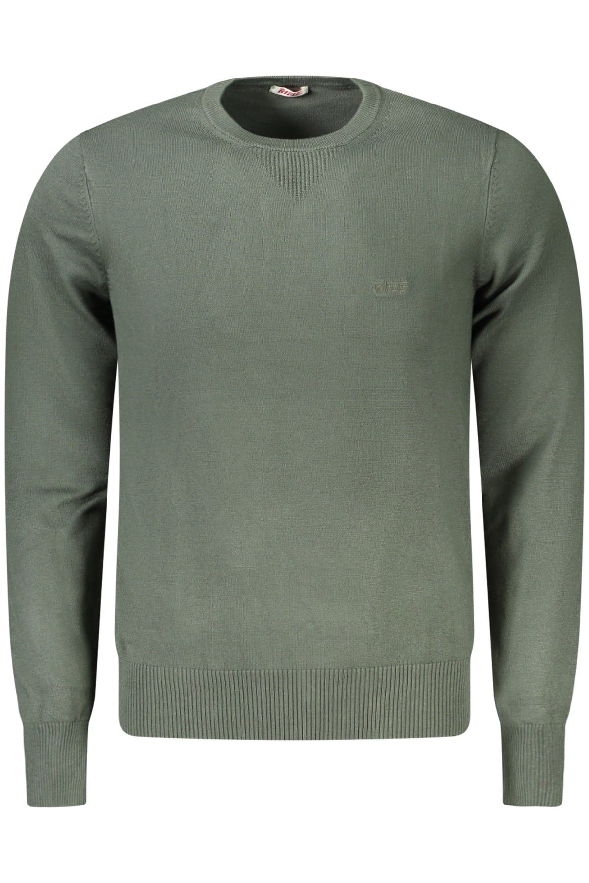 RFTR050_VEVERDE – Grüner Herrenpullover mit Rundhals und Stickerei - Stylisch & Elegant – Größe: 2XL, S, XL, L, M, 3XL – Farbe: Verde