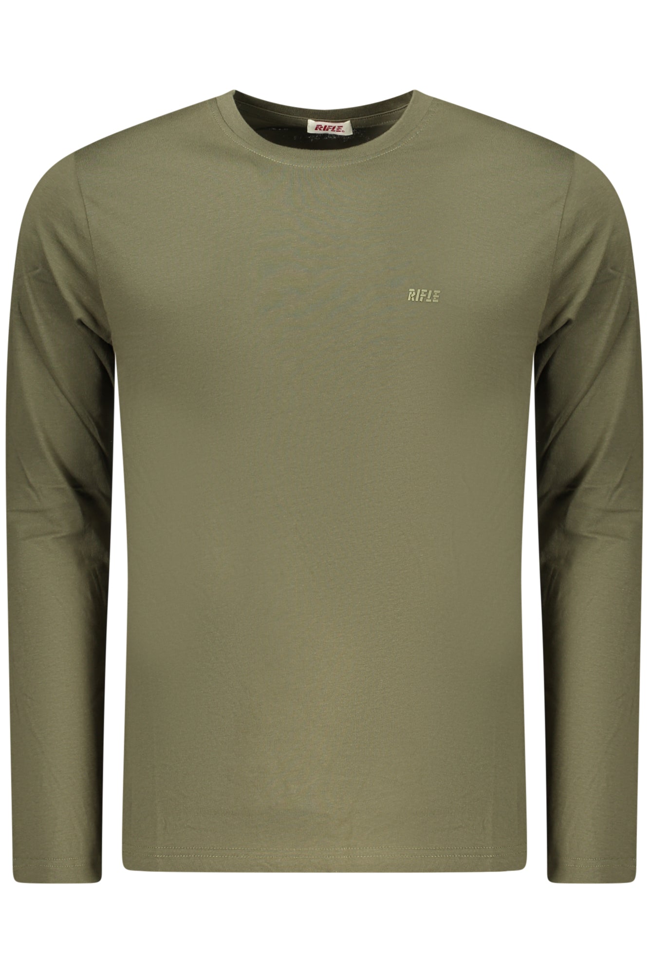 RFT399_VEARMY – Grünes Herren Langarmshirt mit Rundhals & erhabenem Druck – Größe: M, L, XL, 2XL, 3XL – Farbe: Verde