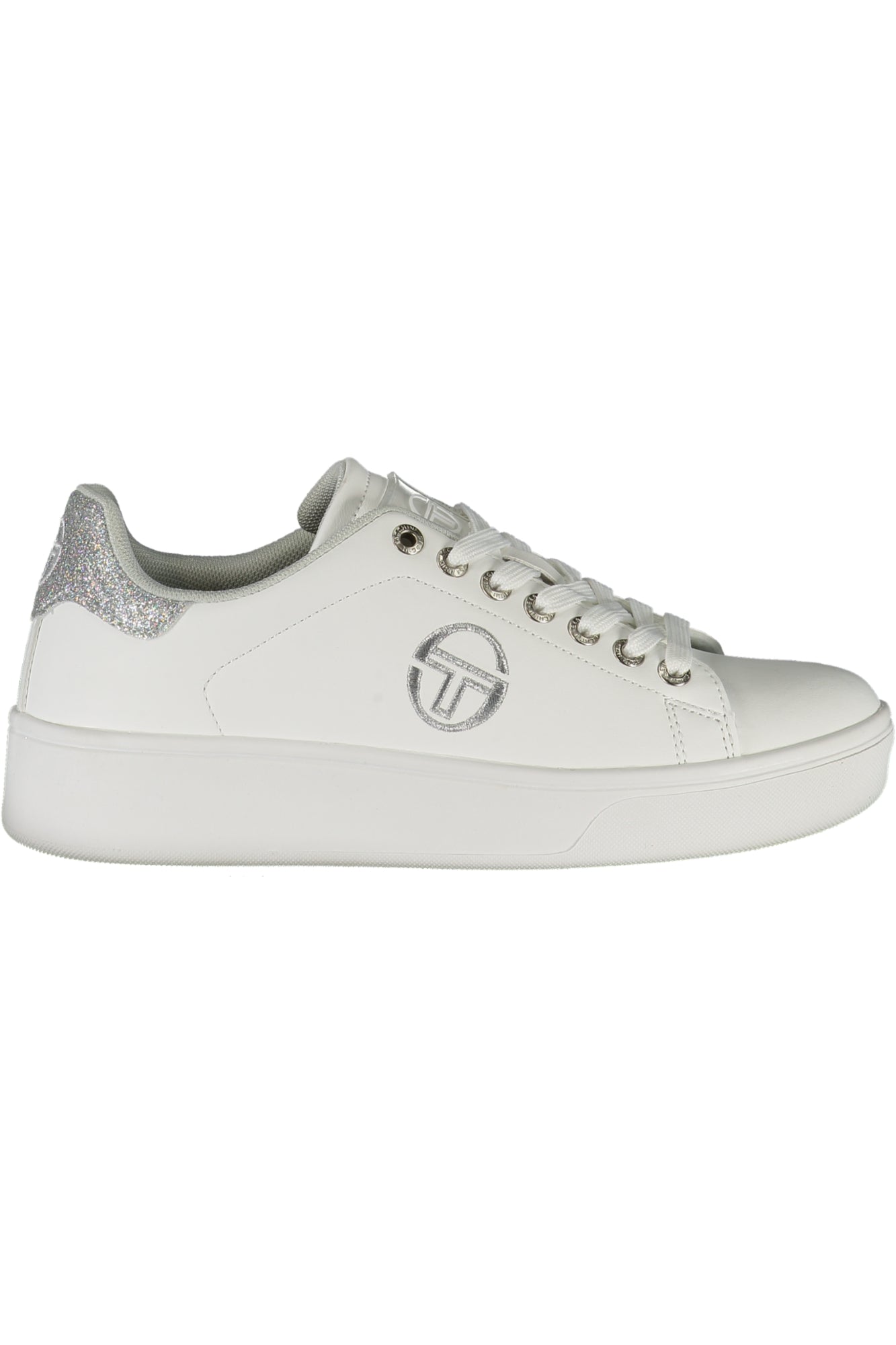 TSTW0009S_BI0081WHIS – Eleganter weißer Damensportschuh mit Kontrastdetails und Stickerei – Größe: 38 – Farbe: Bianco