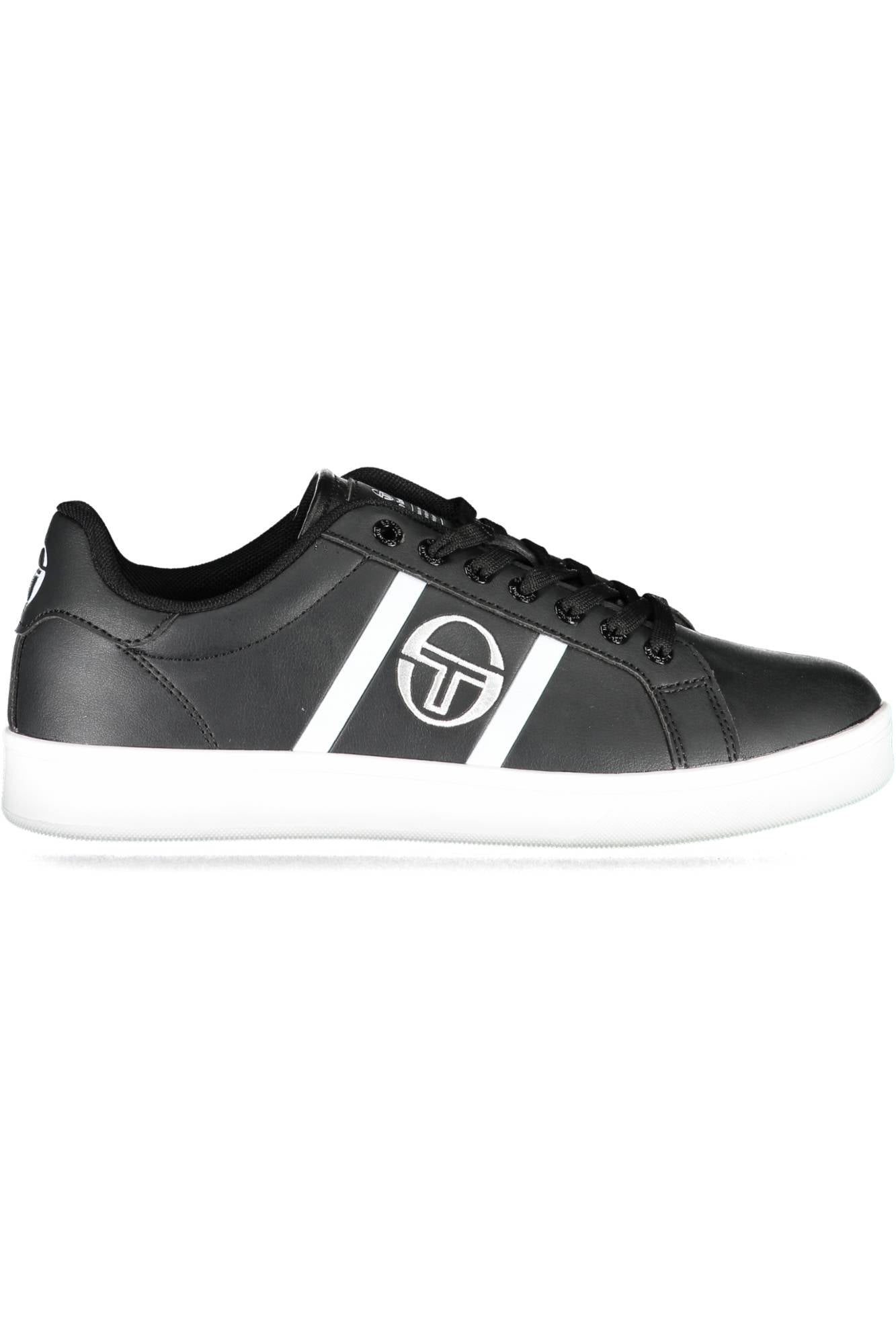 NIZZA-FLAG-LTX-STM224015_NERO_BLACKWHITE – Eleganter schwarzer Herrensportschuh mit Kontrastdetails & Stickerei – Größe: 41, 42 – Farbe: Nero