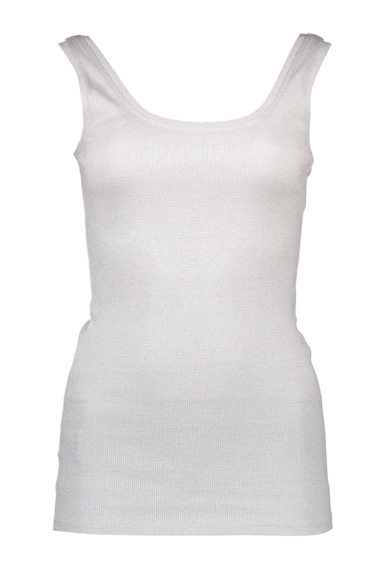FCP16535CN-RU-AMERISE_BIANCO_WHITE-OPTICAL – Weißes Damen-Tanktop mit breiten Trägern und Logodetail – Größe: 2XS, XS – Farbe: Bianco