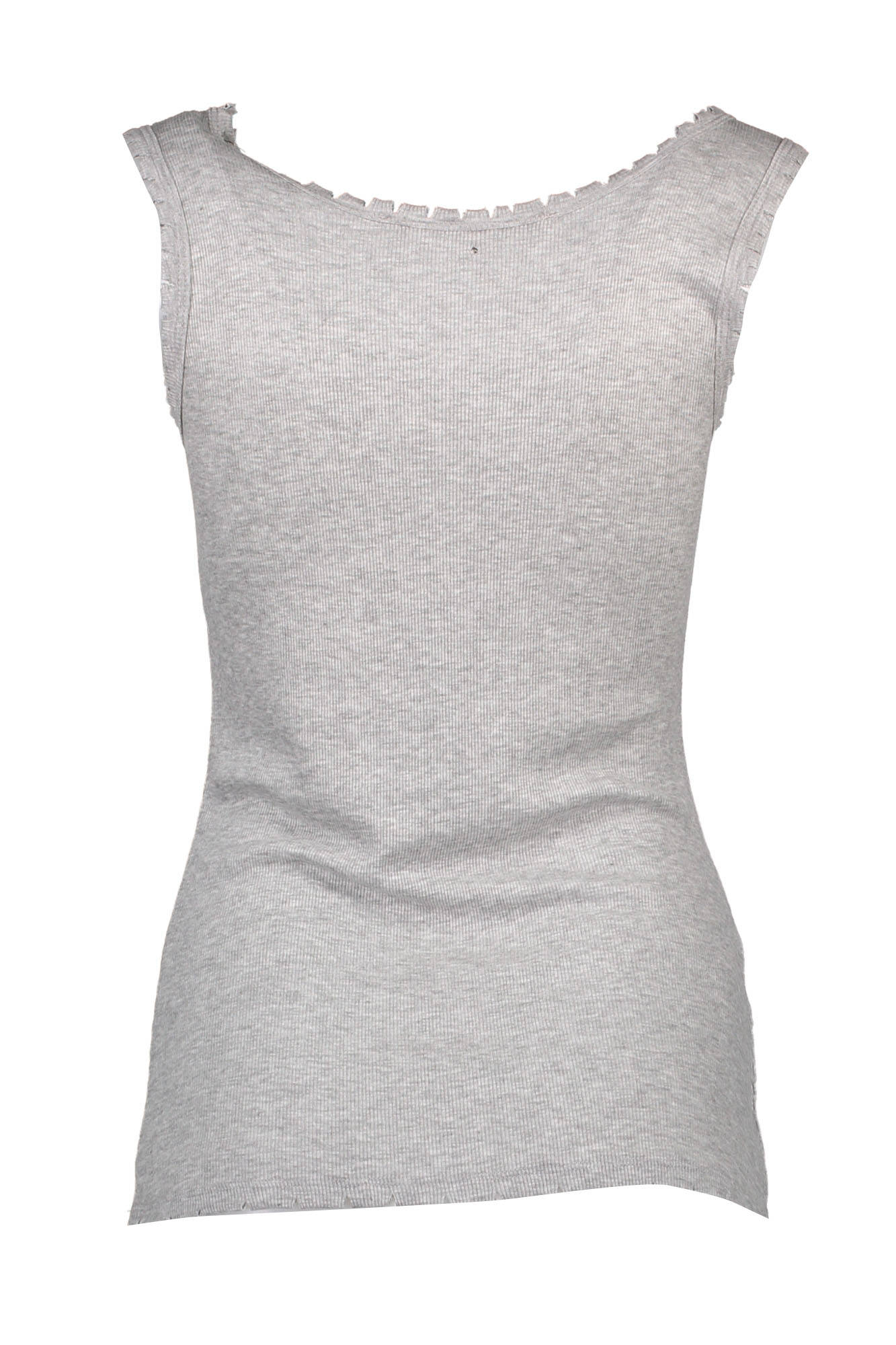 FCP16480CN-RU-AMADORI_GRIGIO_GREY-MELANGE – Grau Damen Trägershirt mit breiten Trägern und Logo-Design – Größe: XS – Farbe: Grigio
