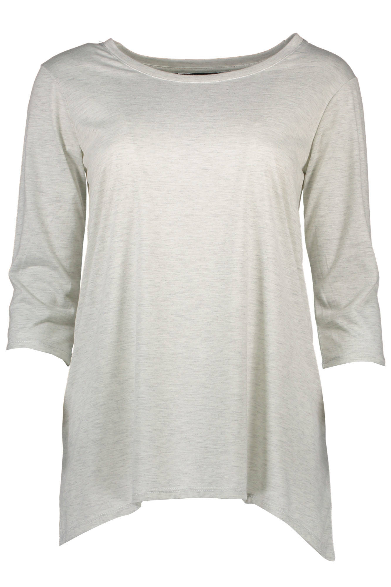 PGP16569TS-3G-DEPUGLIANO_GRIGIO_GREY-LIGHT-MEL – Damen 3/4-Arm T-Shirt in Grau mit Rundhalsausschnitt & Logo – Größe: XS – Farbe: Grigio
