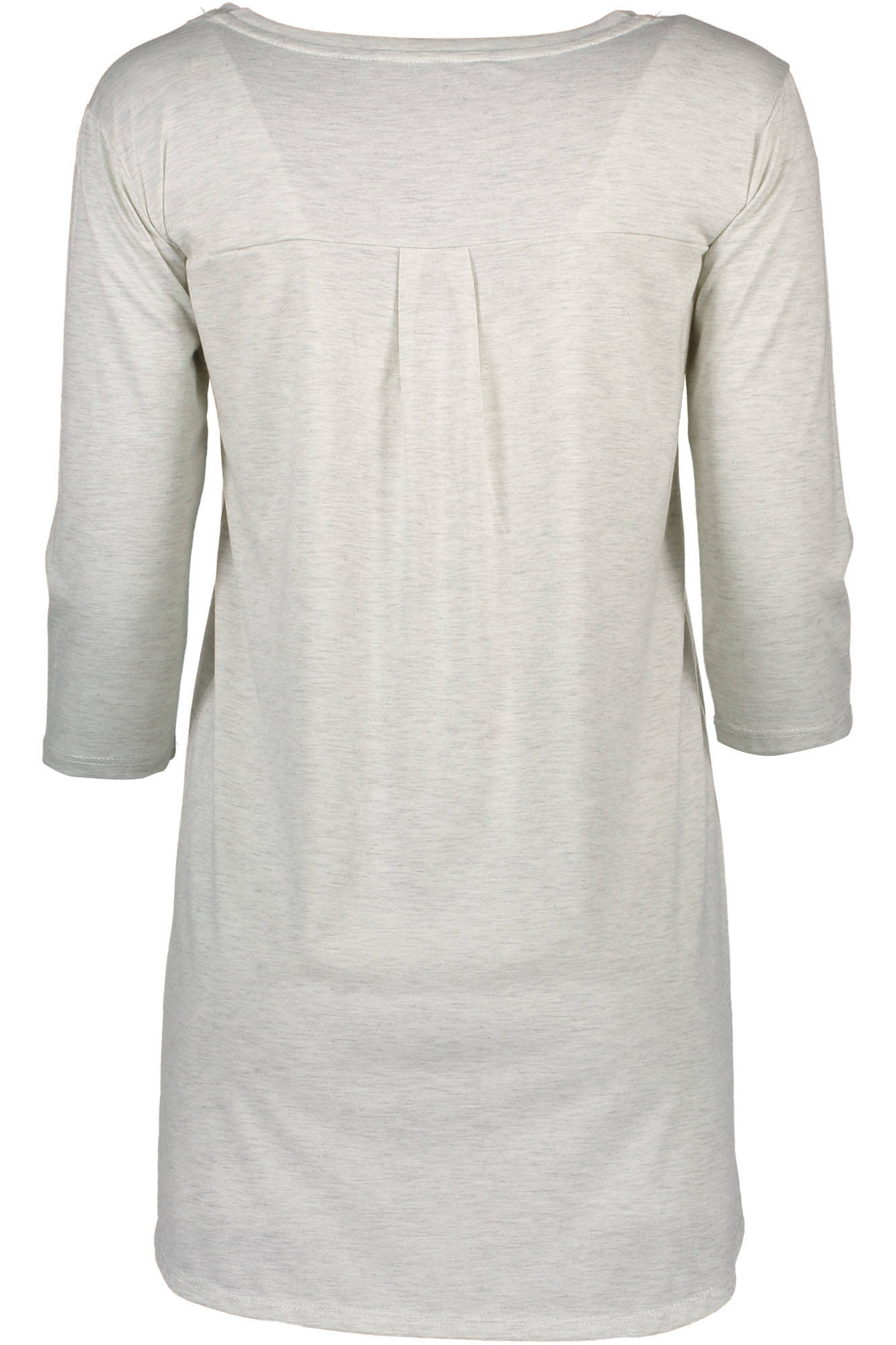 PGP16569TS-3G-DEPUGLIANO_GRIGIO_GREY-LIGHT-MEL – Damen 3/4-Arm T-Shirt in Grau mit Rundhalsausschnitt & Logo – Größe: XS – Farbe: Grigio