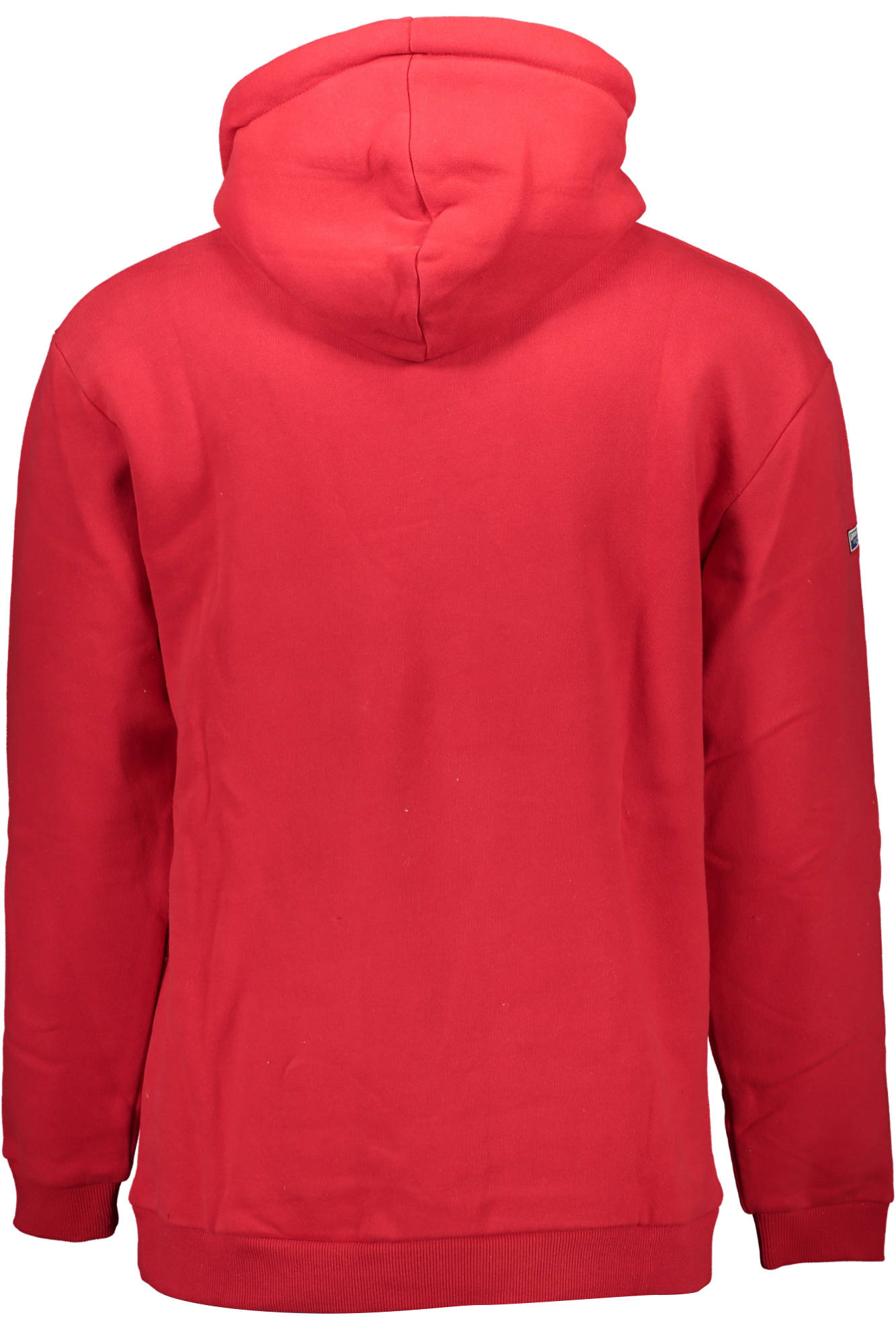 M2011417A_ROSSO_5OL – Herren Langarm-Kapuzenpullover in Rot mit Stickerei und Kängurutasche – Größe: 2XL – Farbe: Rosso