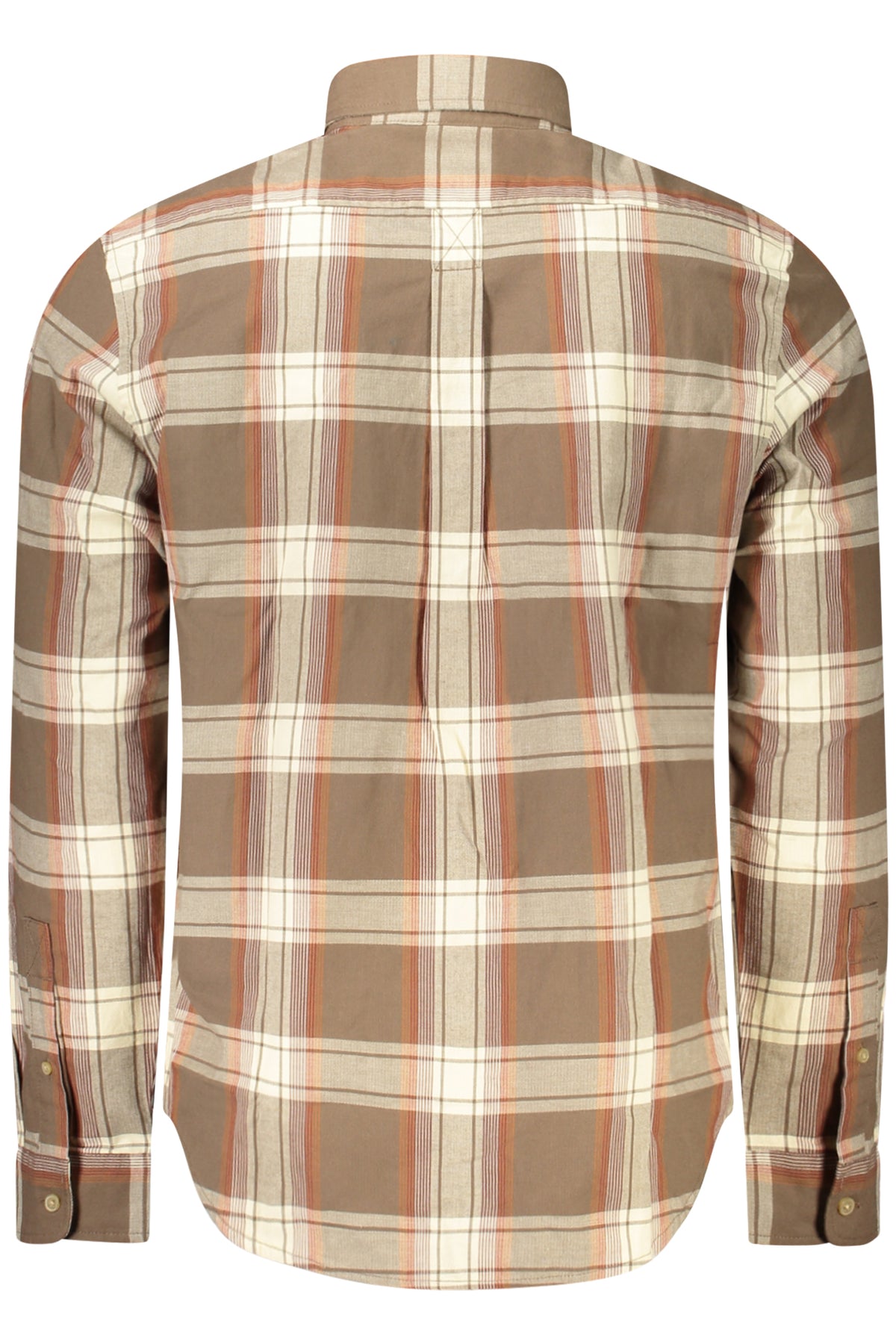 TB0A42Y1_MABK2 – Karriertes Herren Langarmhemd in Braun mit Haifischkragen - Regular Fit – Größe: S, M, L, XL, 2XL, 3XL – Farbe: Marrone